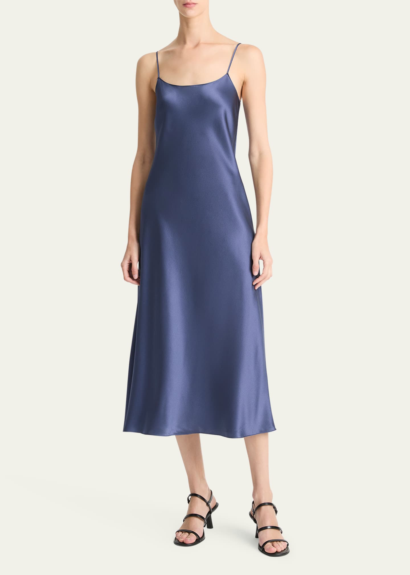 Vince Satin Midi Slip Dress Image 2 of 4