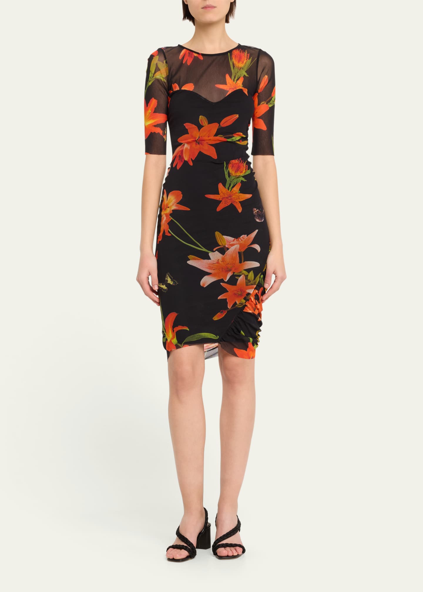 Illusion midi clearance dress