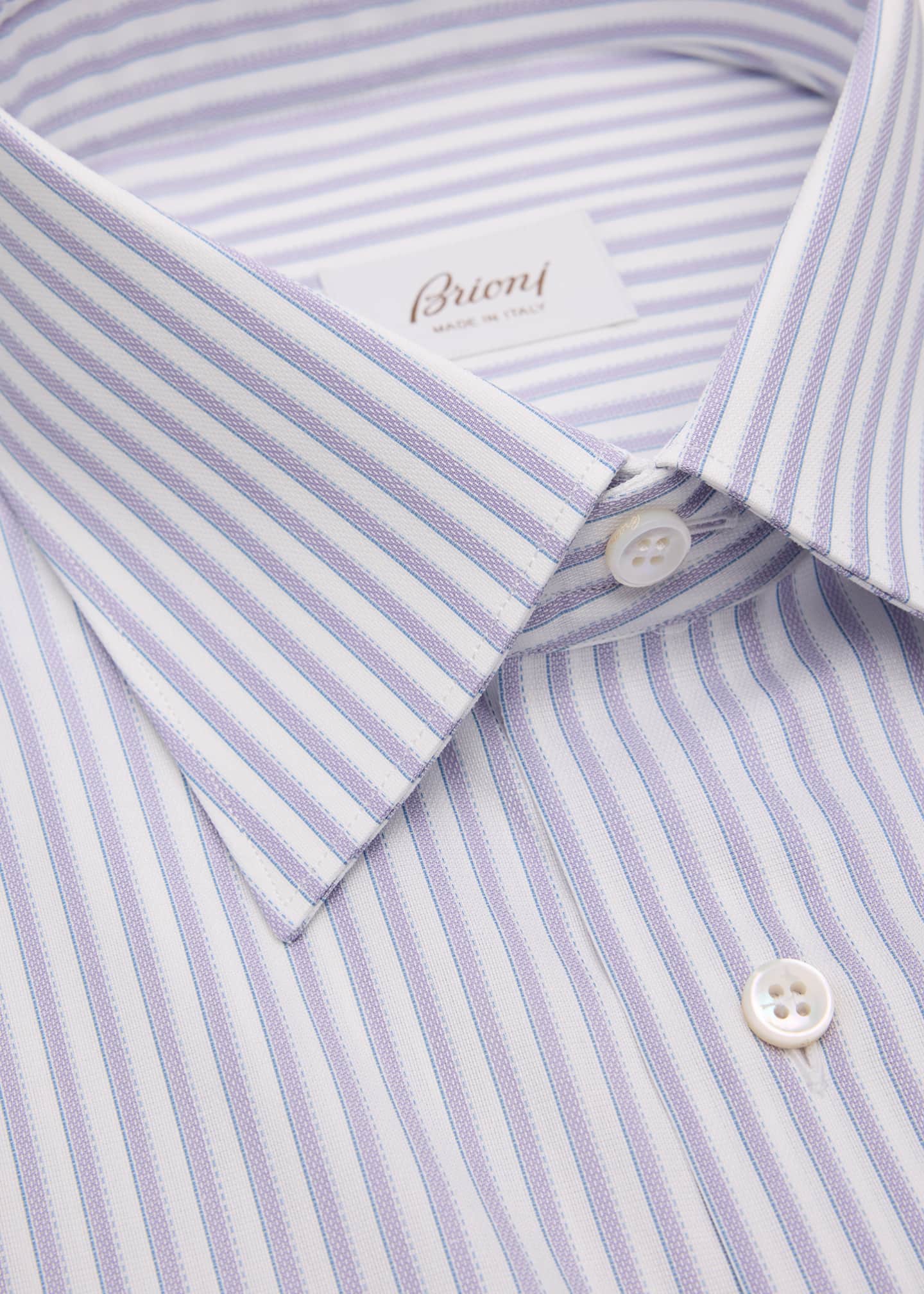 Brioni Men's Cotton Pinstripe Dress Shirt Image 2 of 2