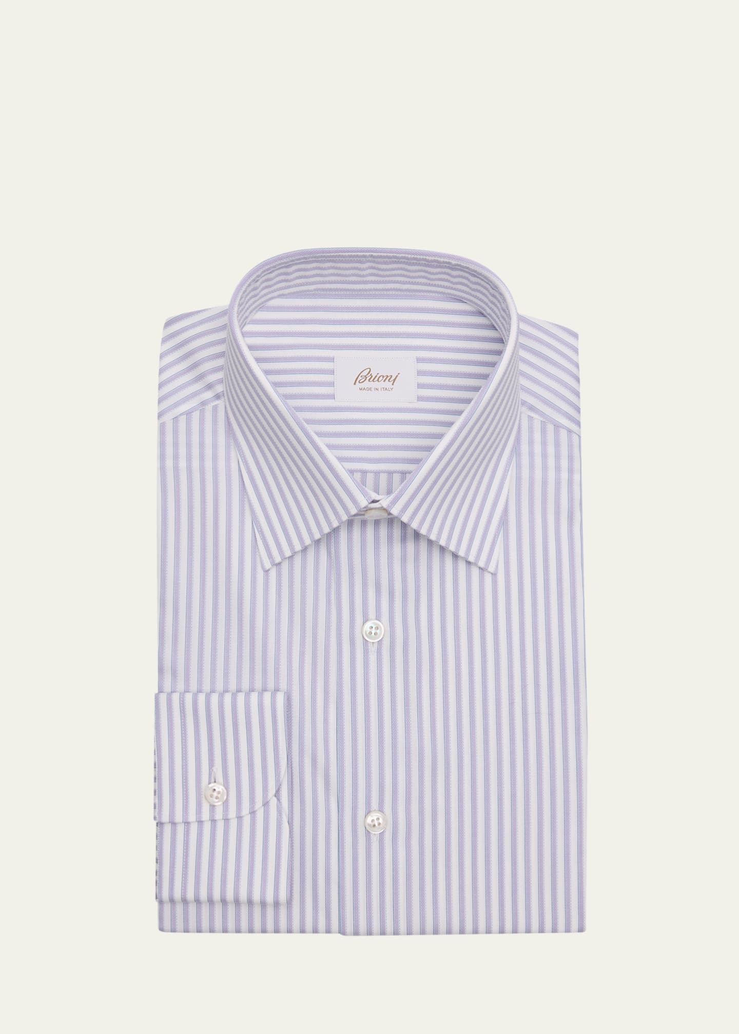 Brioni Men's Cotton Pinstripe Dress Shirt Image 1 of 2