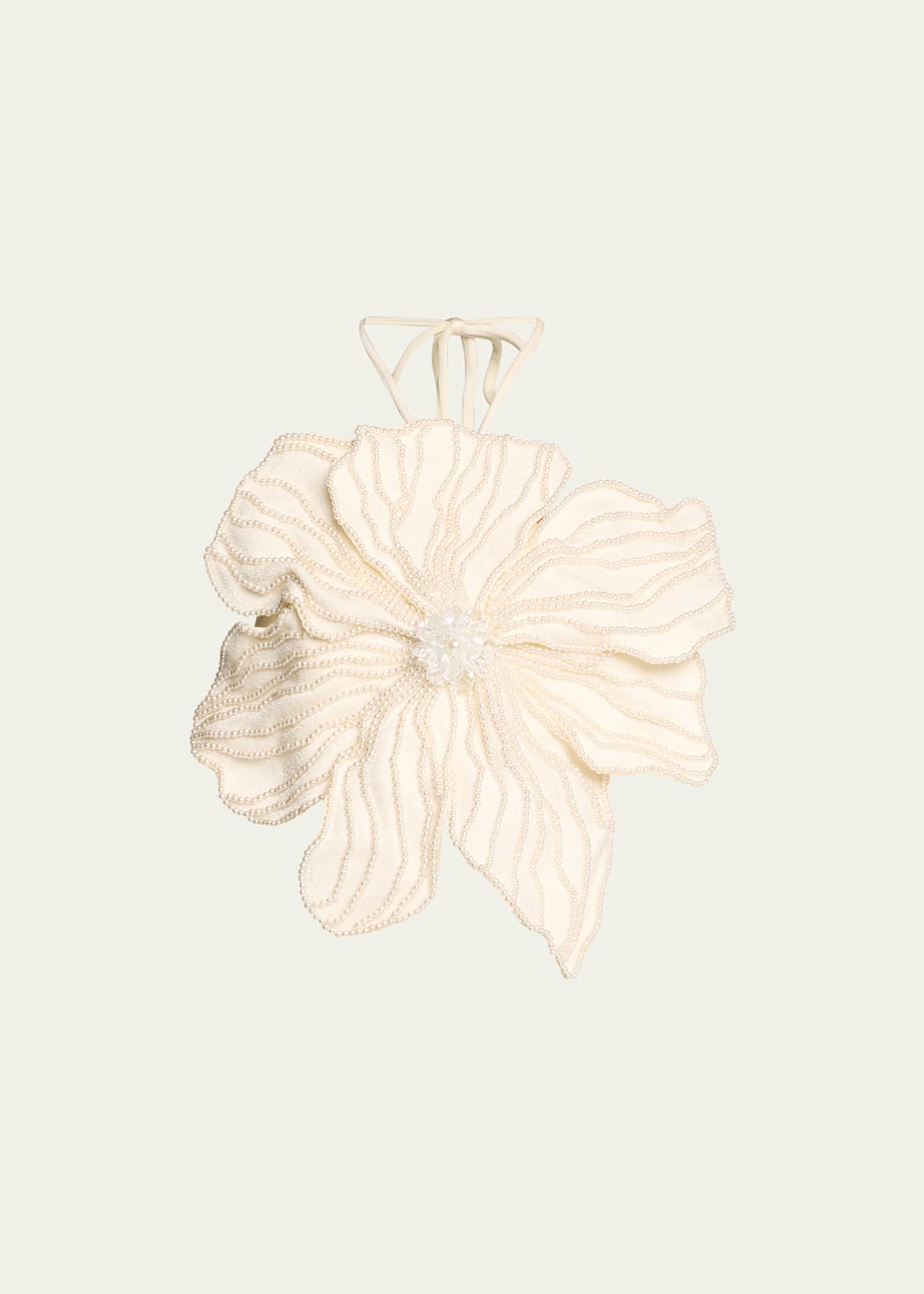 PatBO HandBeaded OpenBack Flower Top Bergdorf Goodman