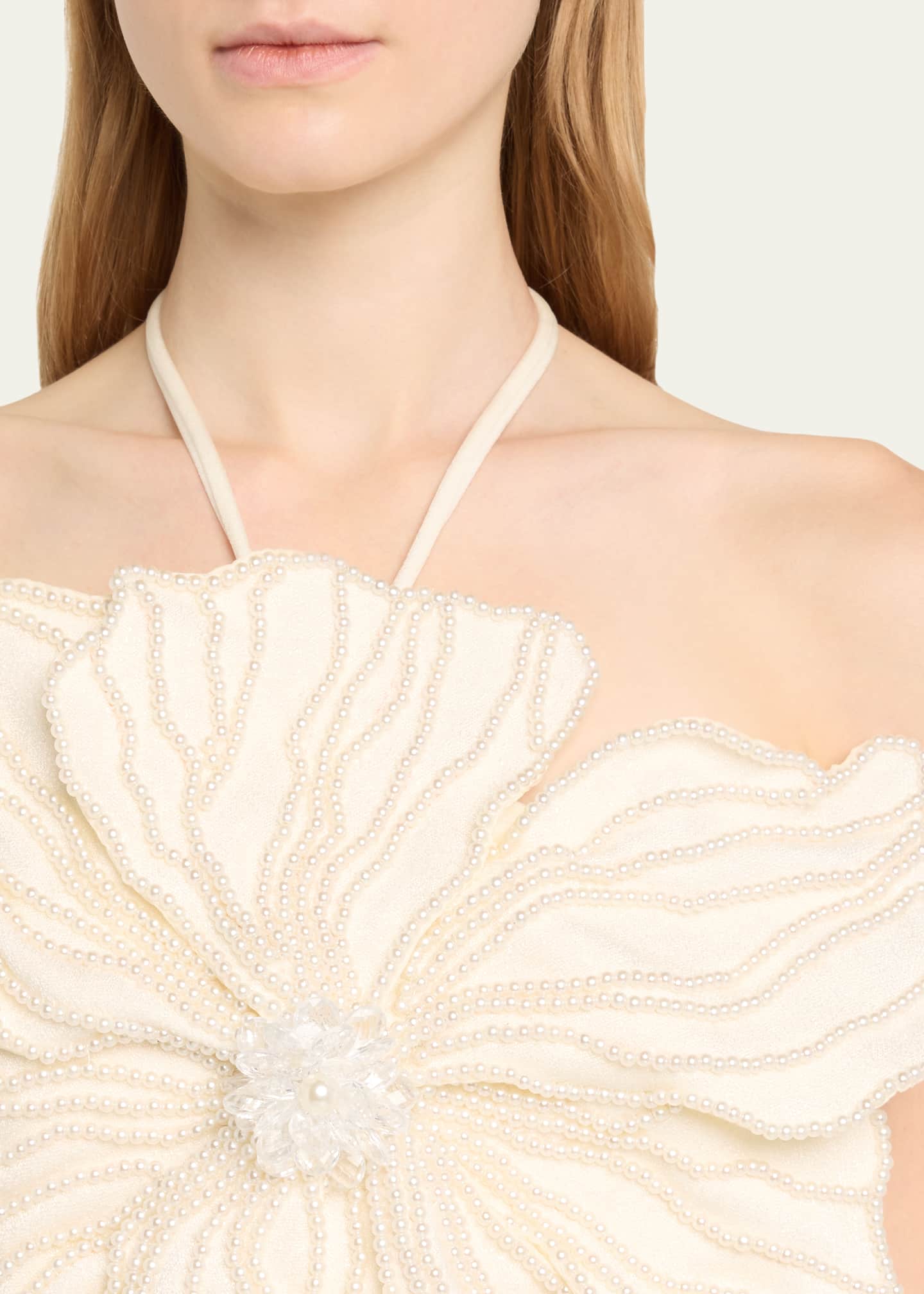 PatBO HandBeaded OpenBack Flower Top Bergdorf Goodman