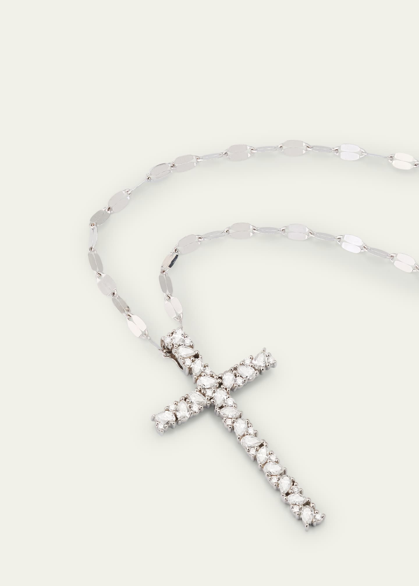 Lana 14K White Gold Multi Fancies Diamond Cross Pendant Necklace Image 3 of 4