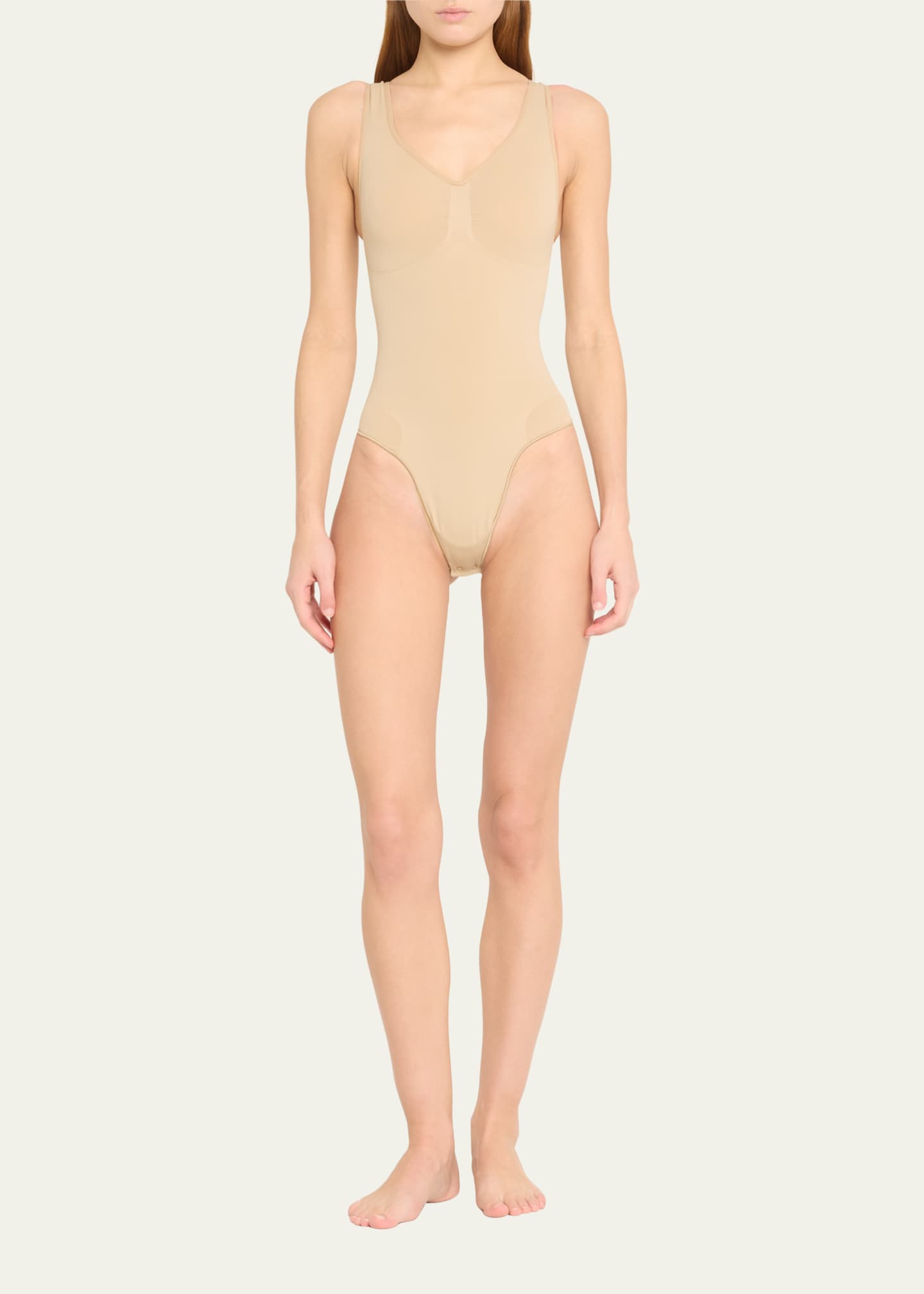 SKIMS Seamless Sculpt Scoop-Neck Thong Bodysuit Image 2 of 5