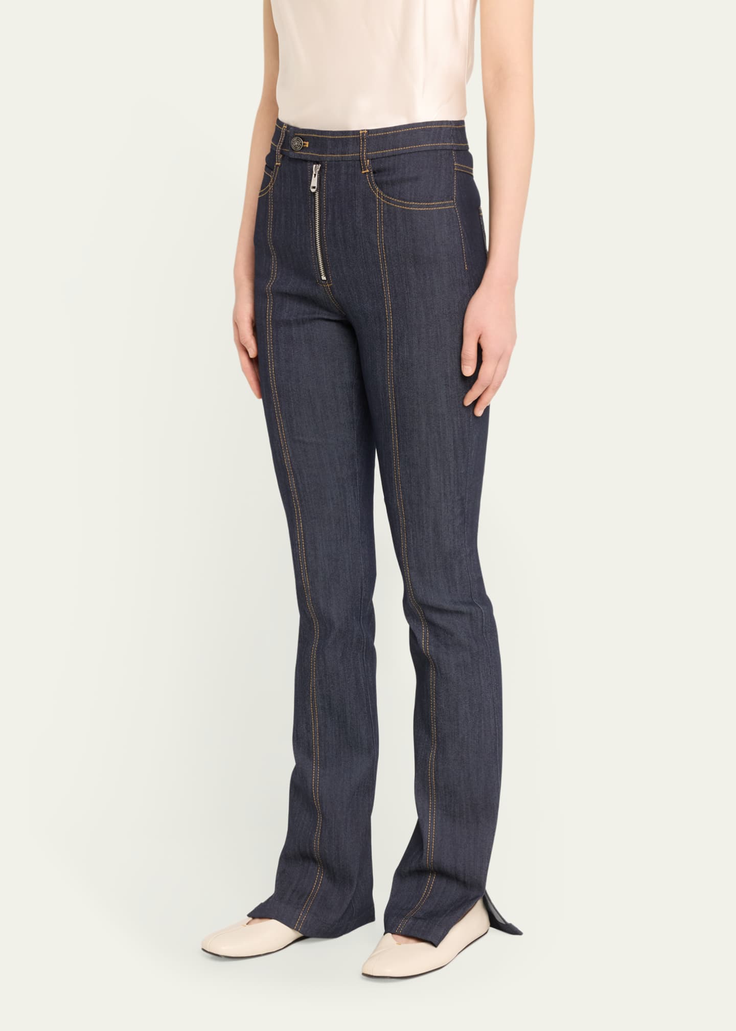 Cinq À Sept Pia Seamed Boot-cut Jeans - Indigo