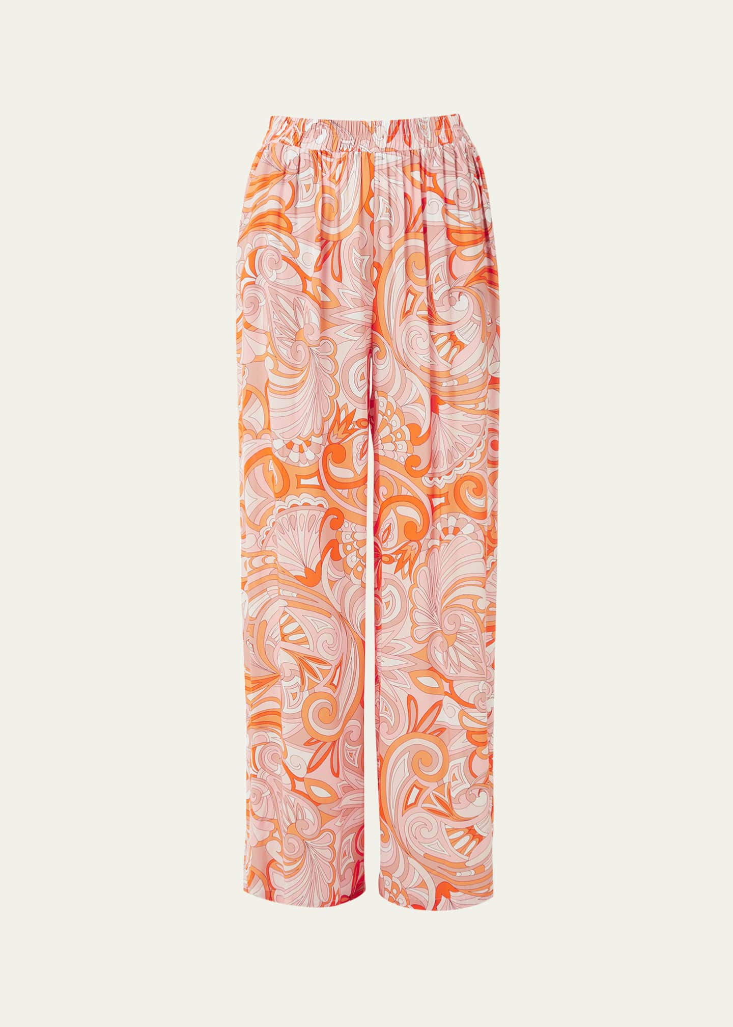 Retro Print Floral Pants