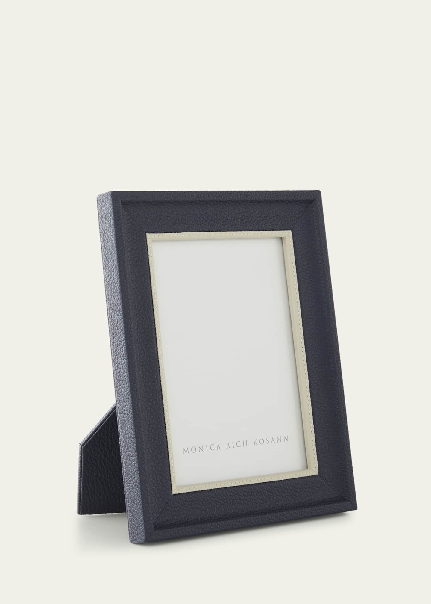 Monica Rich Kosann Navy Leather Frame with Cream Accent, 5" x 7" Image 2 of 2