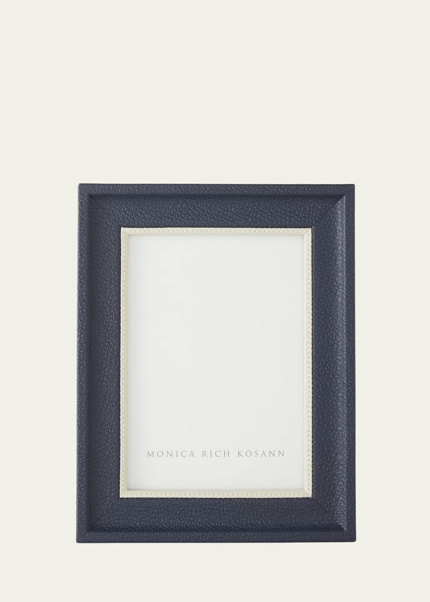 Monica Rich Kosann Navy Leather Frame with Cream Accent, 5" x 7" Image 1 of 2