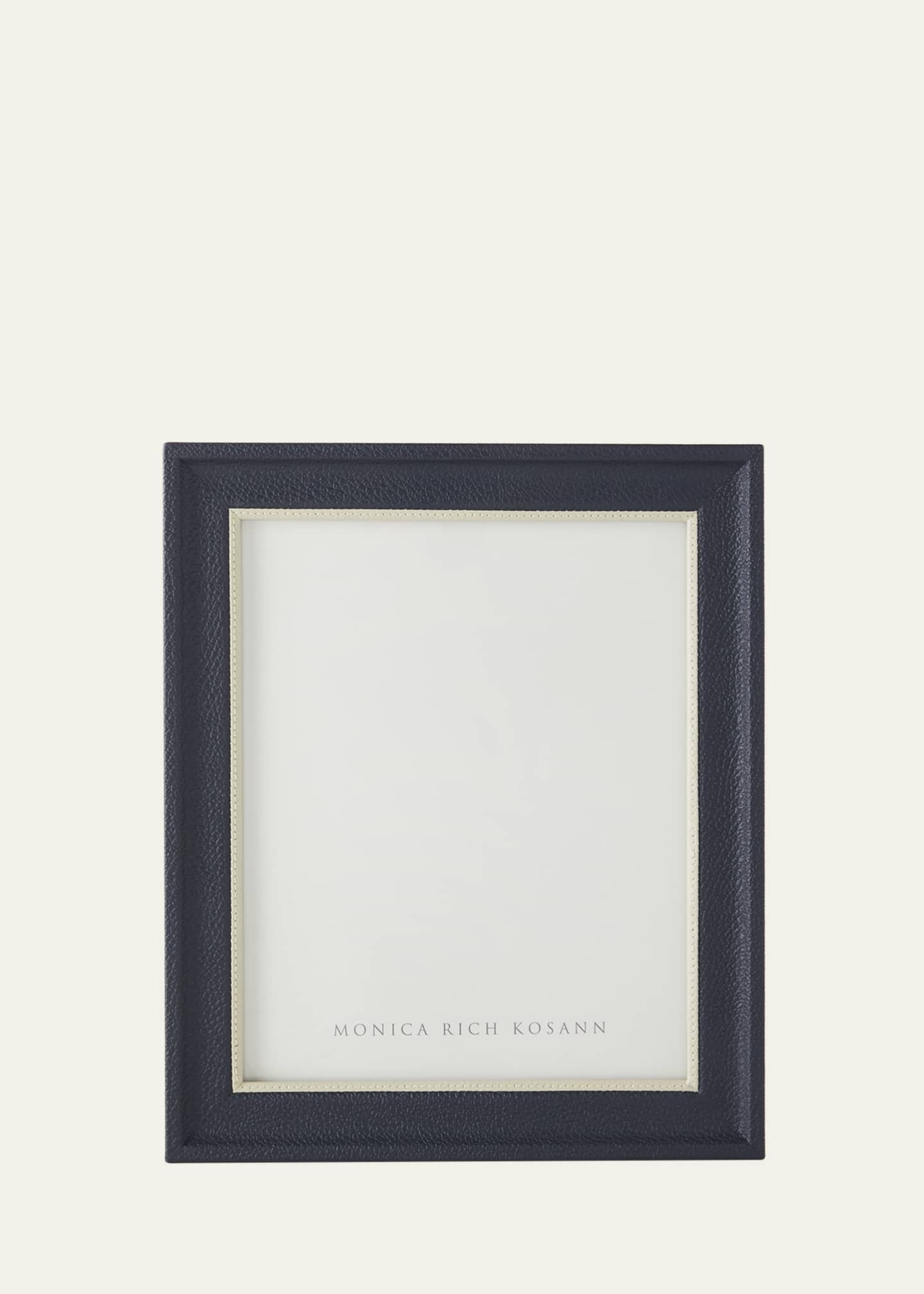 Monica Rich Kosann Navy Leather Frame with Cream Accent, 8" x 10" Image 1 of 2