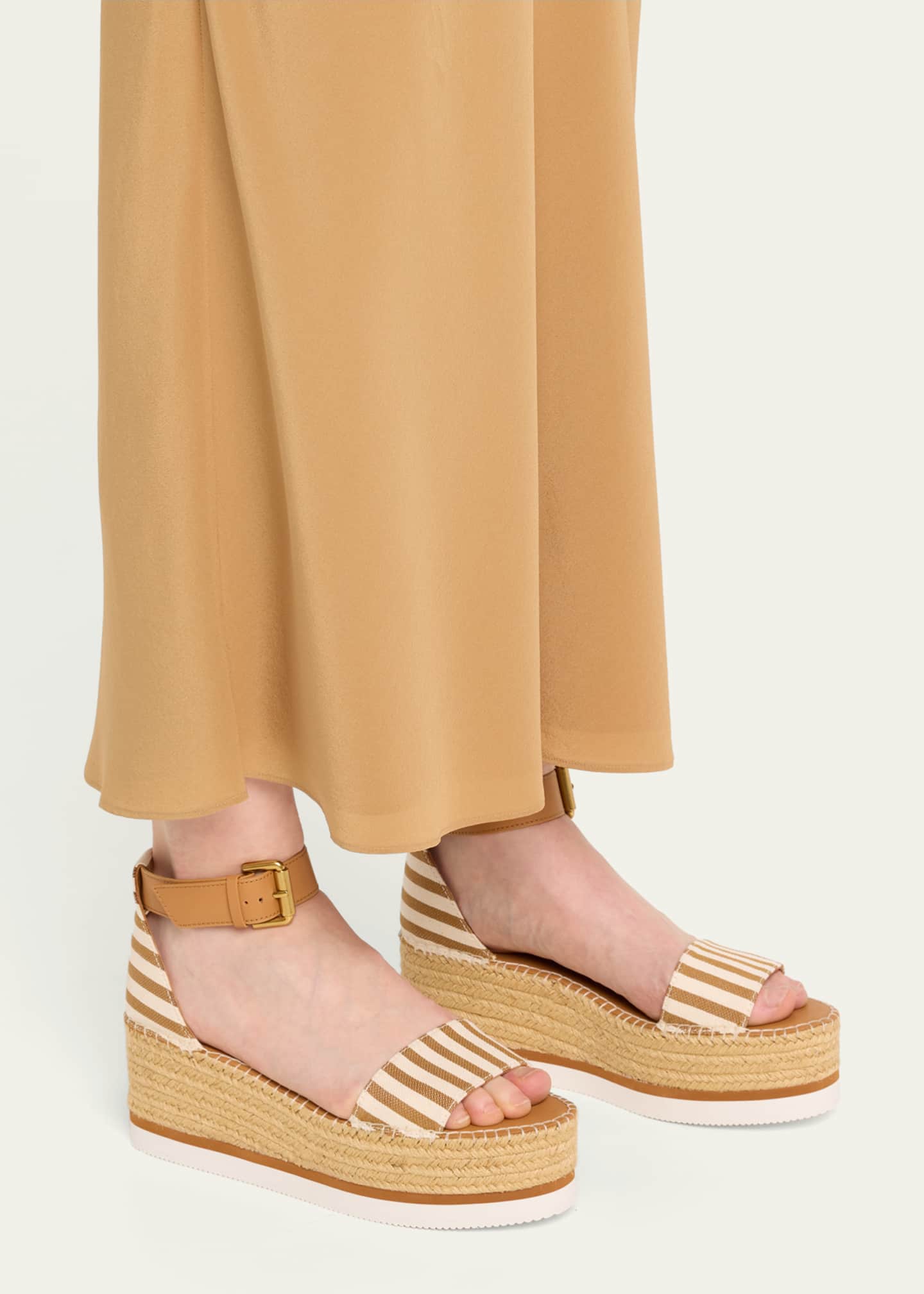 See by Chloe Glyn Stripe Flatform Espadrille Sandals