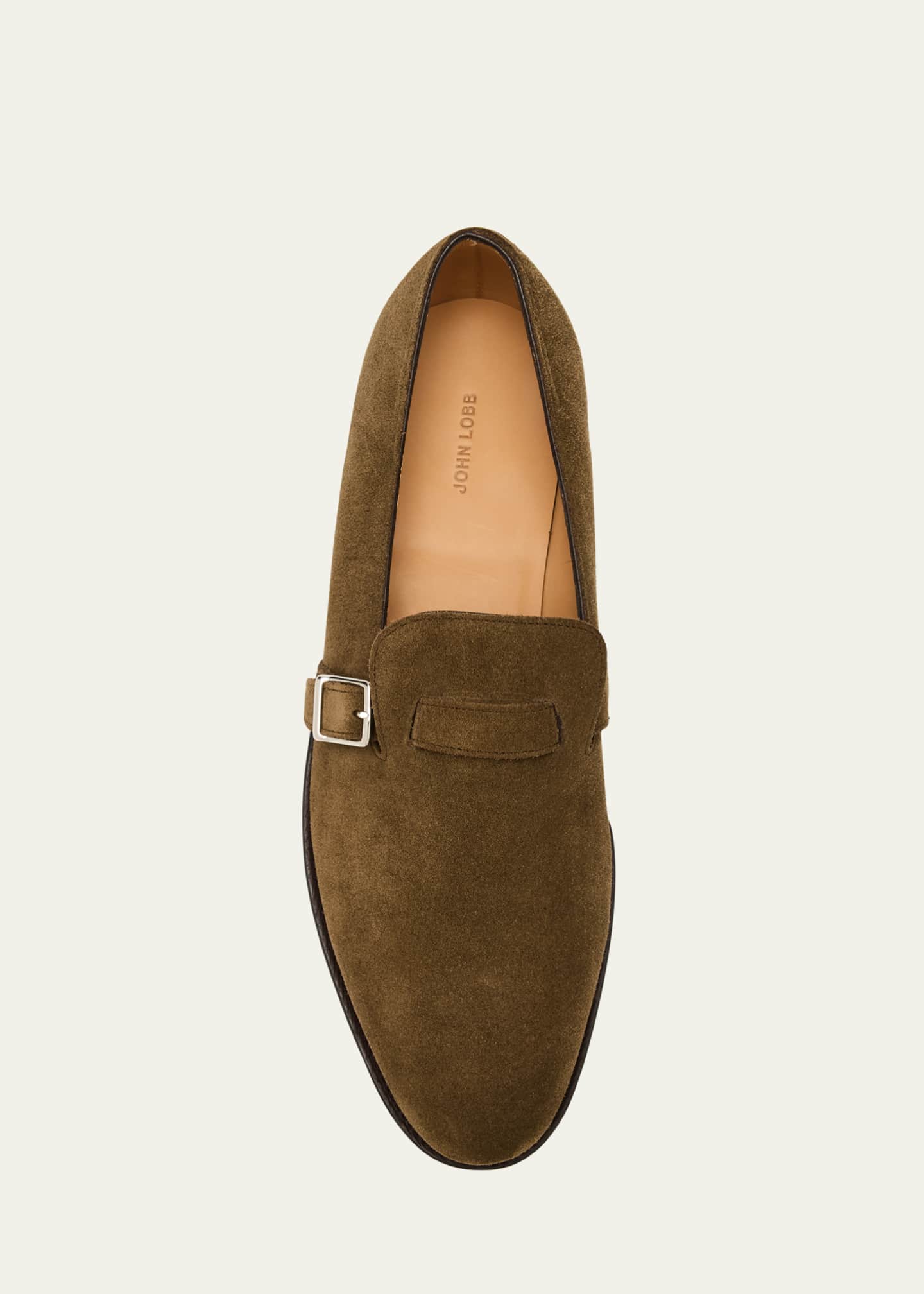 John Lobb Men's Delano II Suede Buckle Loafers Image 4 of 4