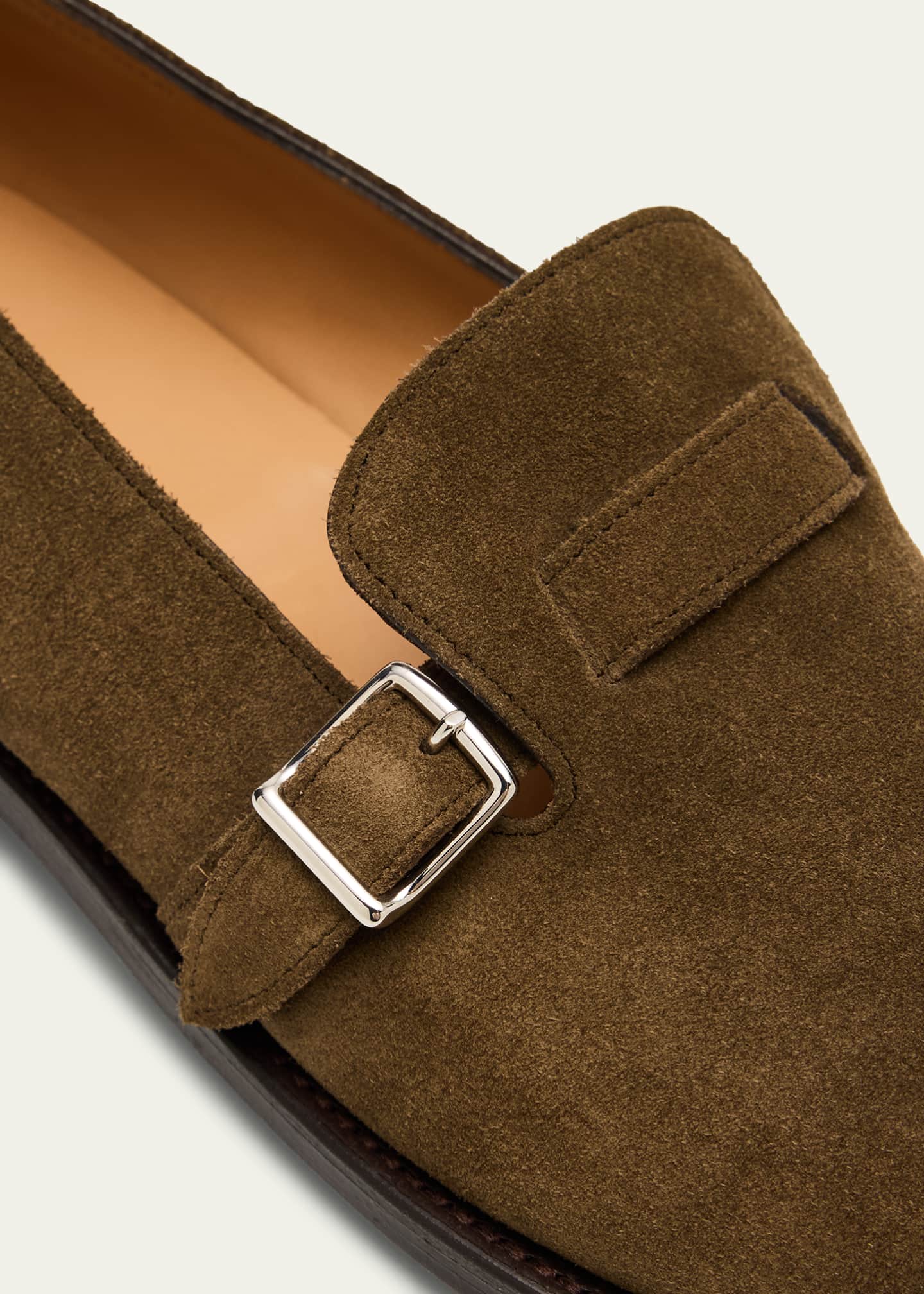 John Lobb Men's Delano II Suede Buckle Loafers Image 3 of 4