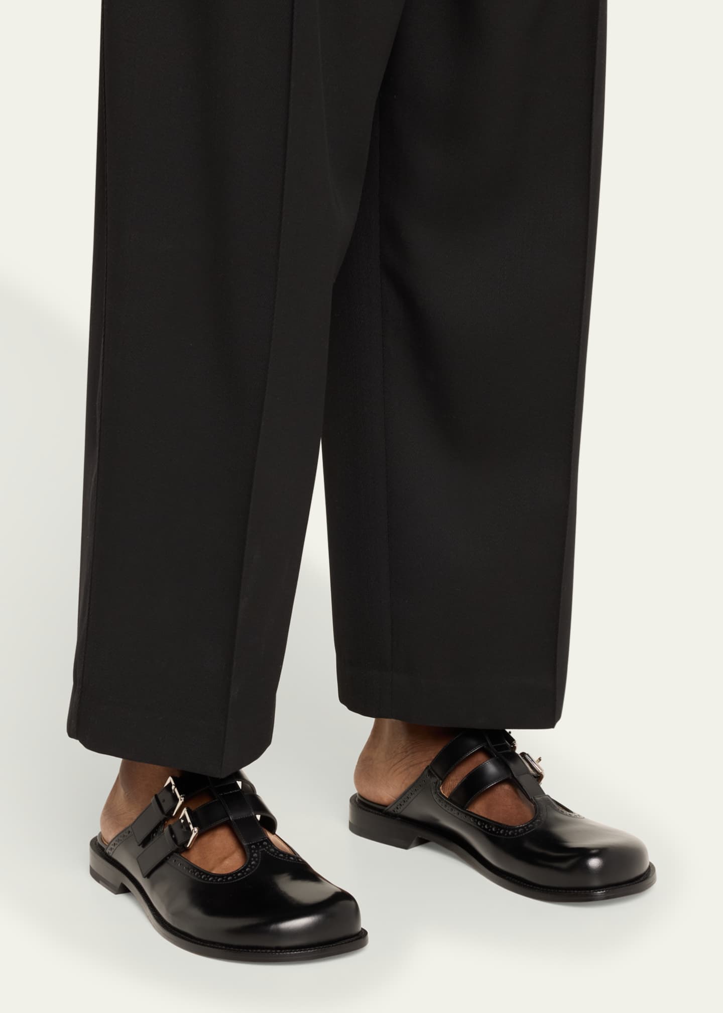 Loewe Men s Campo Leather Mary Jane Mules