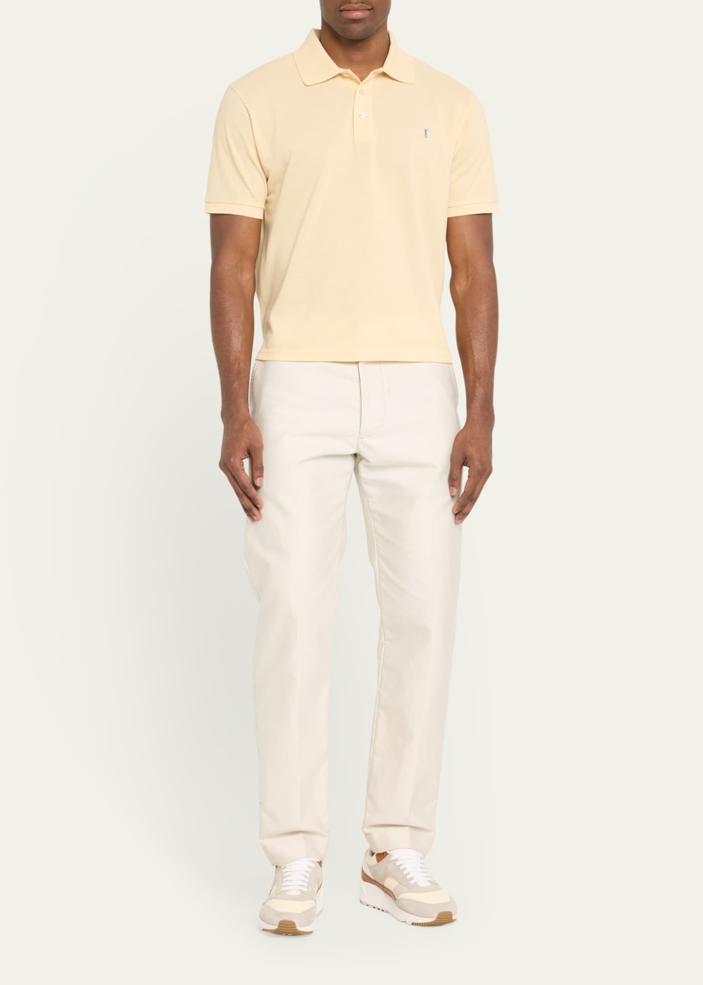 Saint Laurent Men's Bump 15 Nylon and Leather Low-Top Sneakers Image 3 of 5
