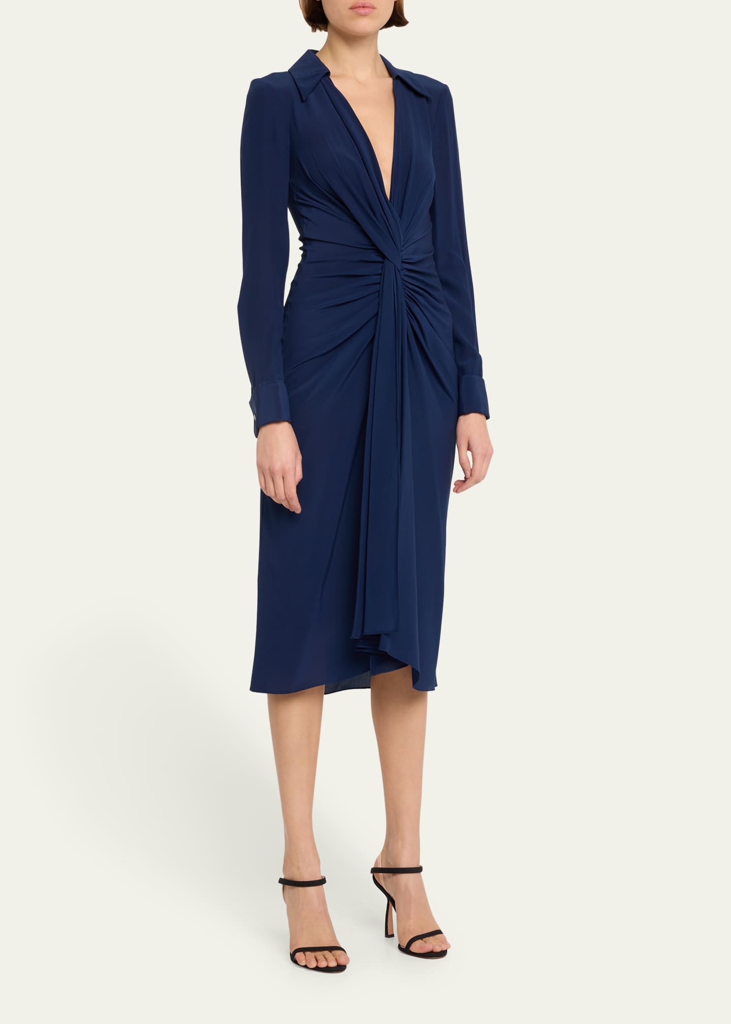 Michael Kors Collection Gathered Silk Midi Dress - Bergdorf Goodman