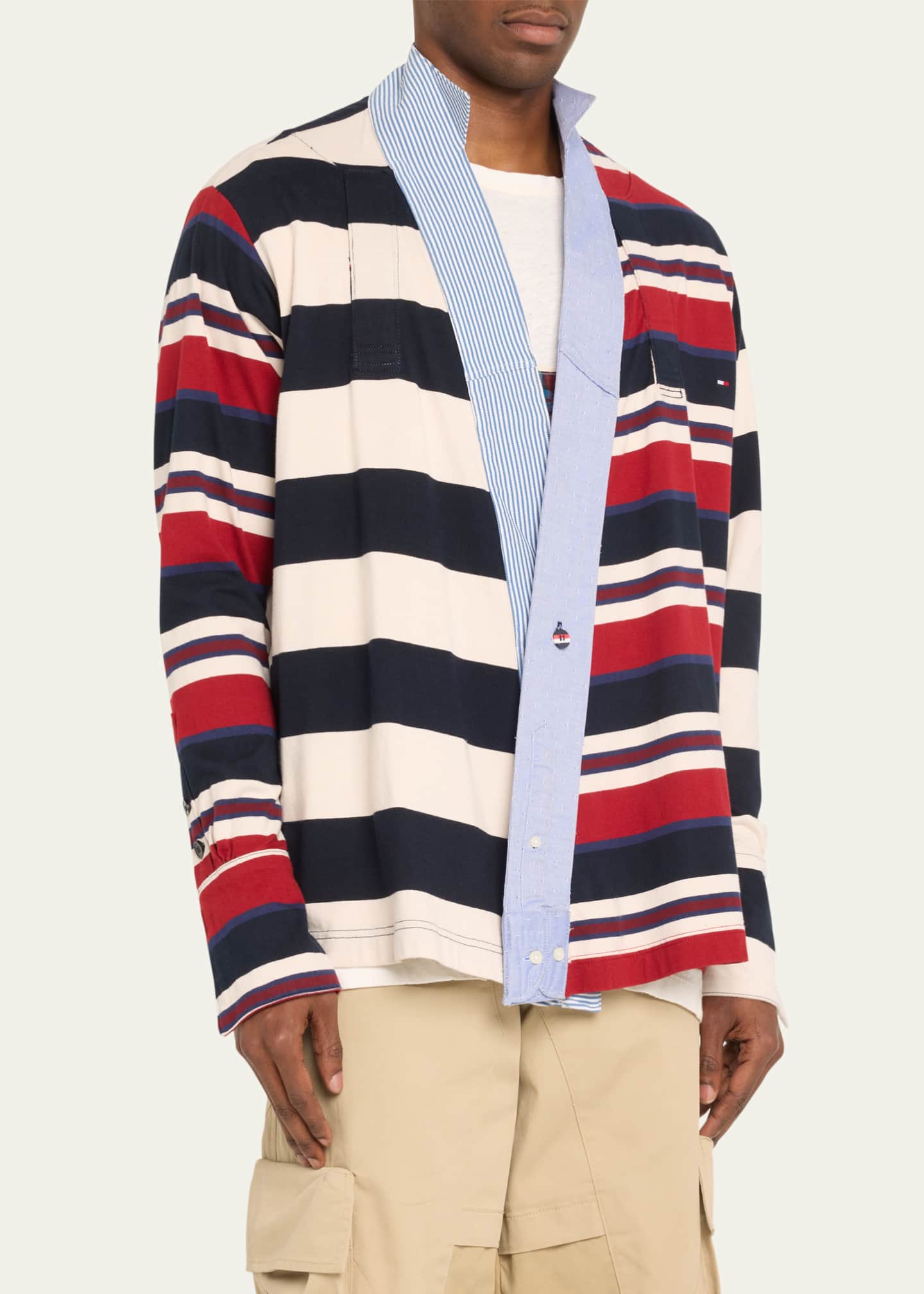 GREG LAUREN x TOMMY HILFIGER Men s Striped Jersey Cardigan
