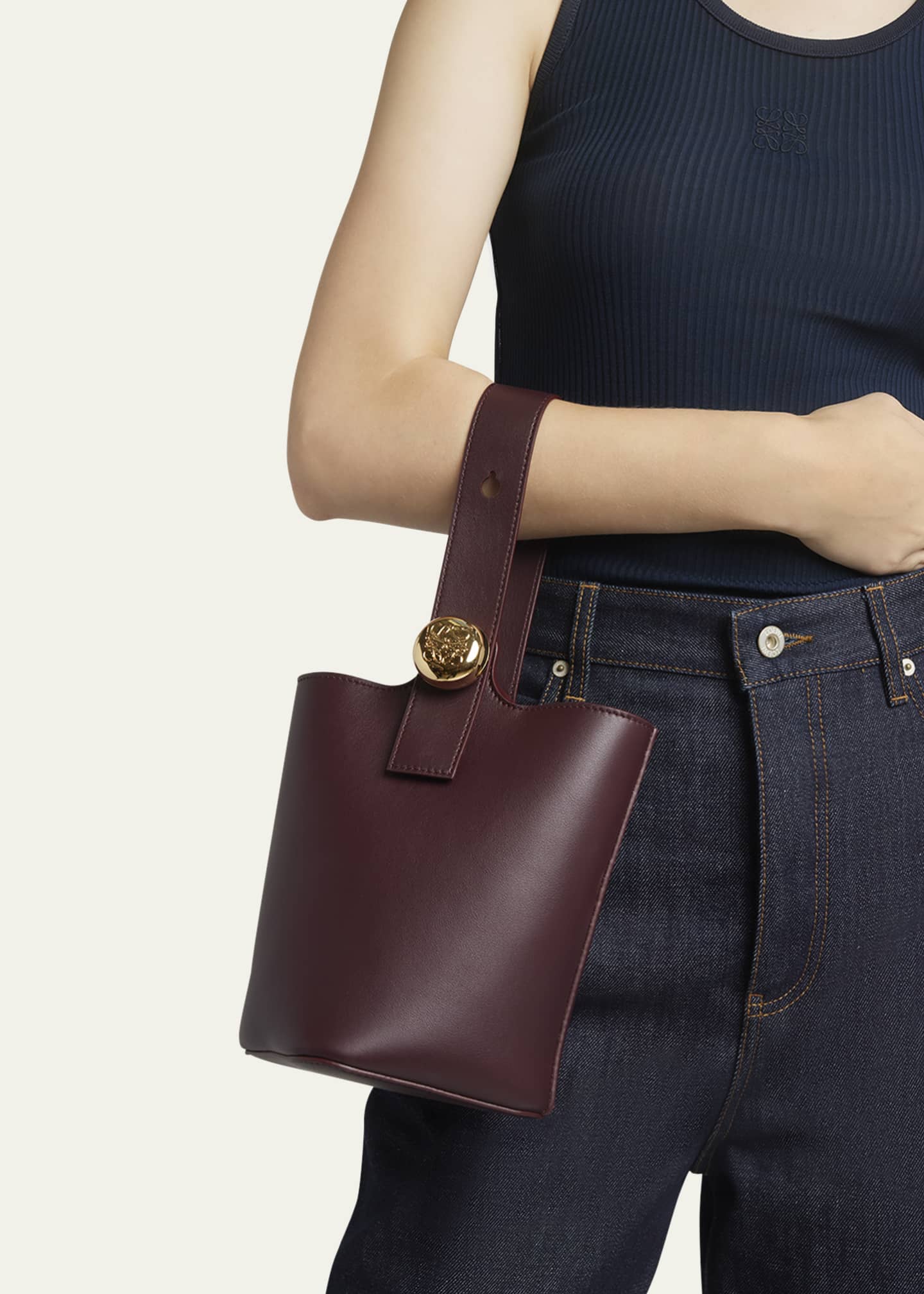 Loewe Mini Pebbled Leather Bucket Bag Image 5 of 6