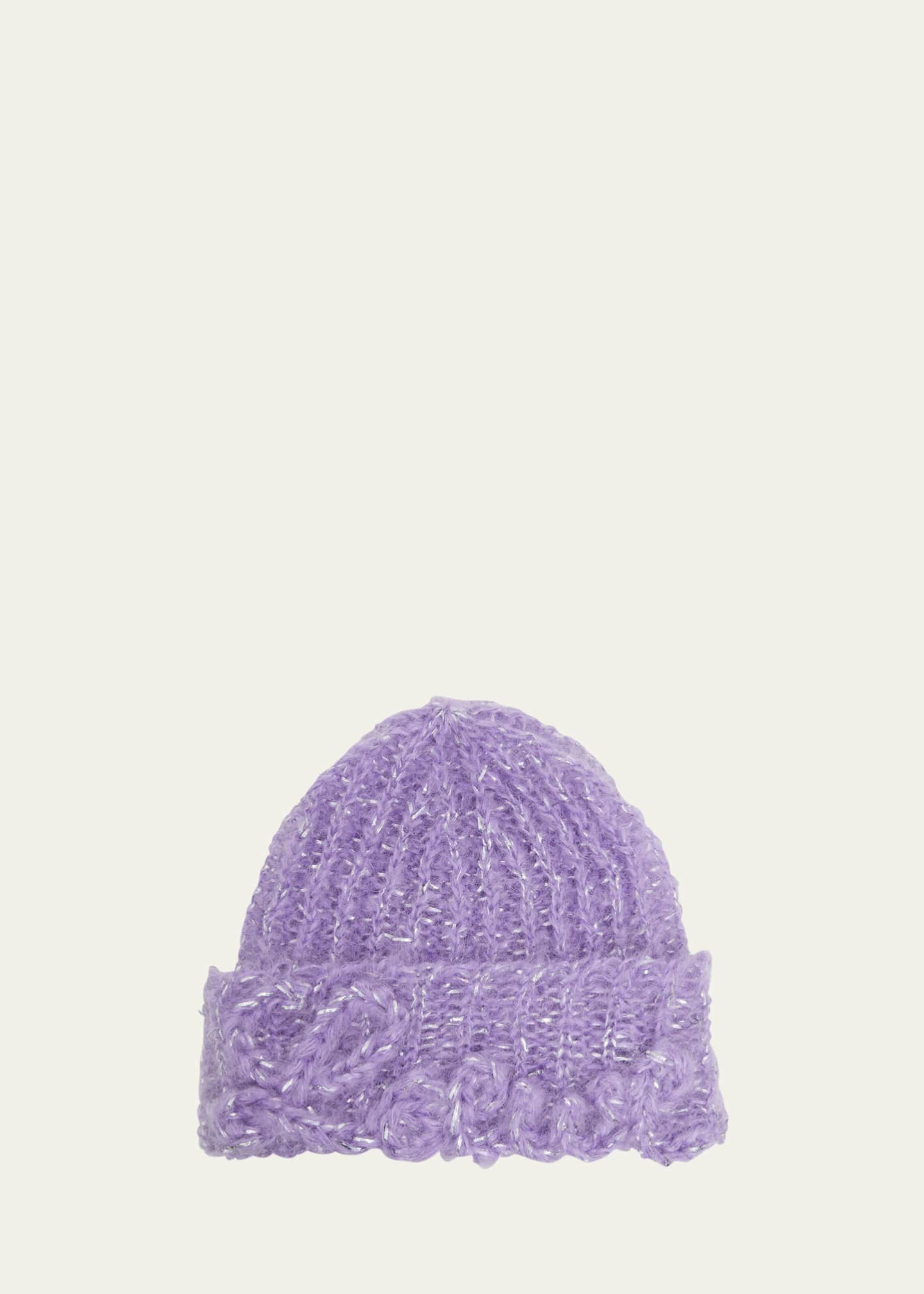 Logo Crochet Mohair-Blend Beanie