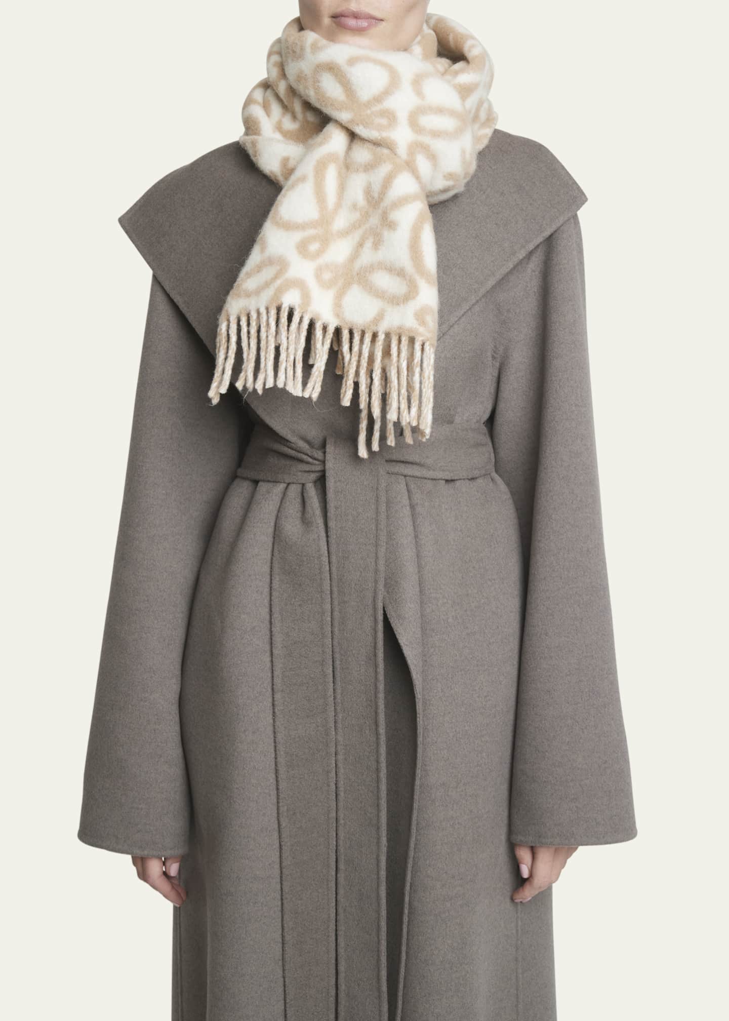 Loewe Anagram Wool-Blend Scarf Image 3 of 4