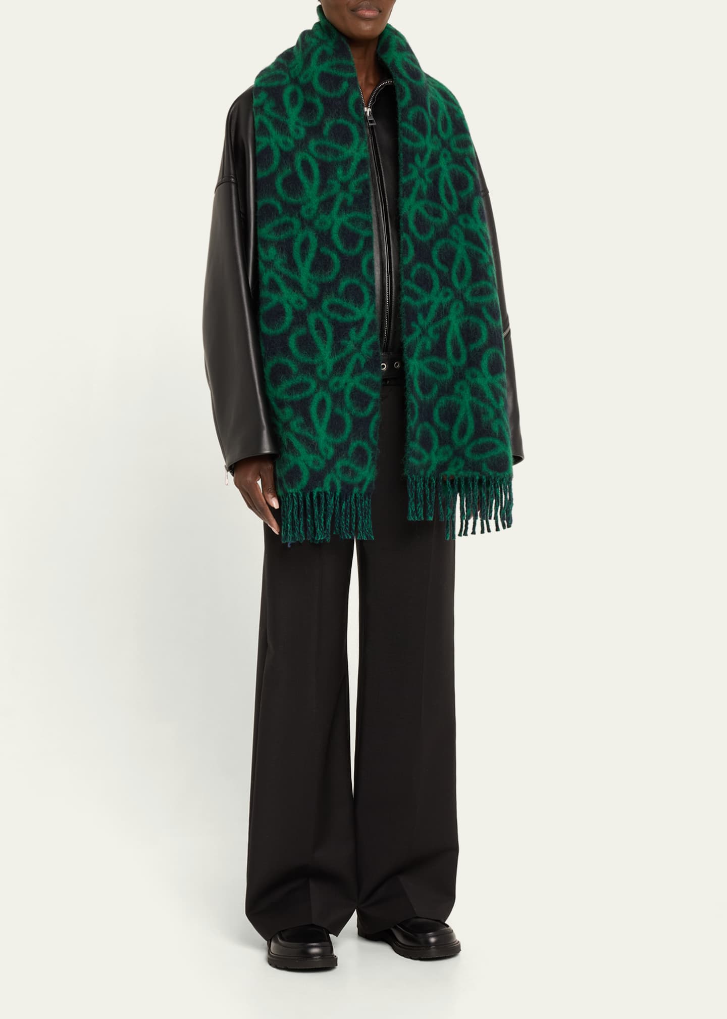 Loewe Anagram Wool-Blend Scarf Image 2 of 4