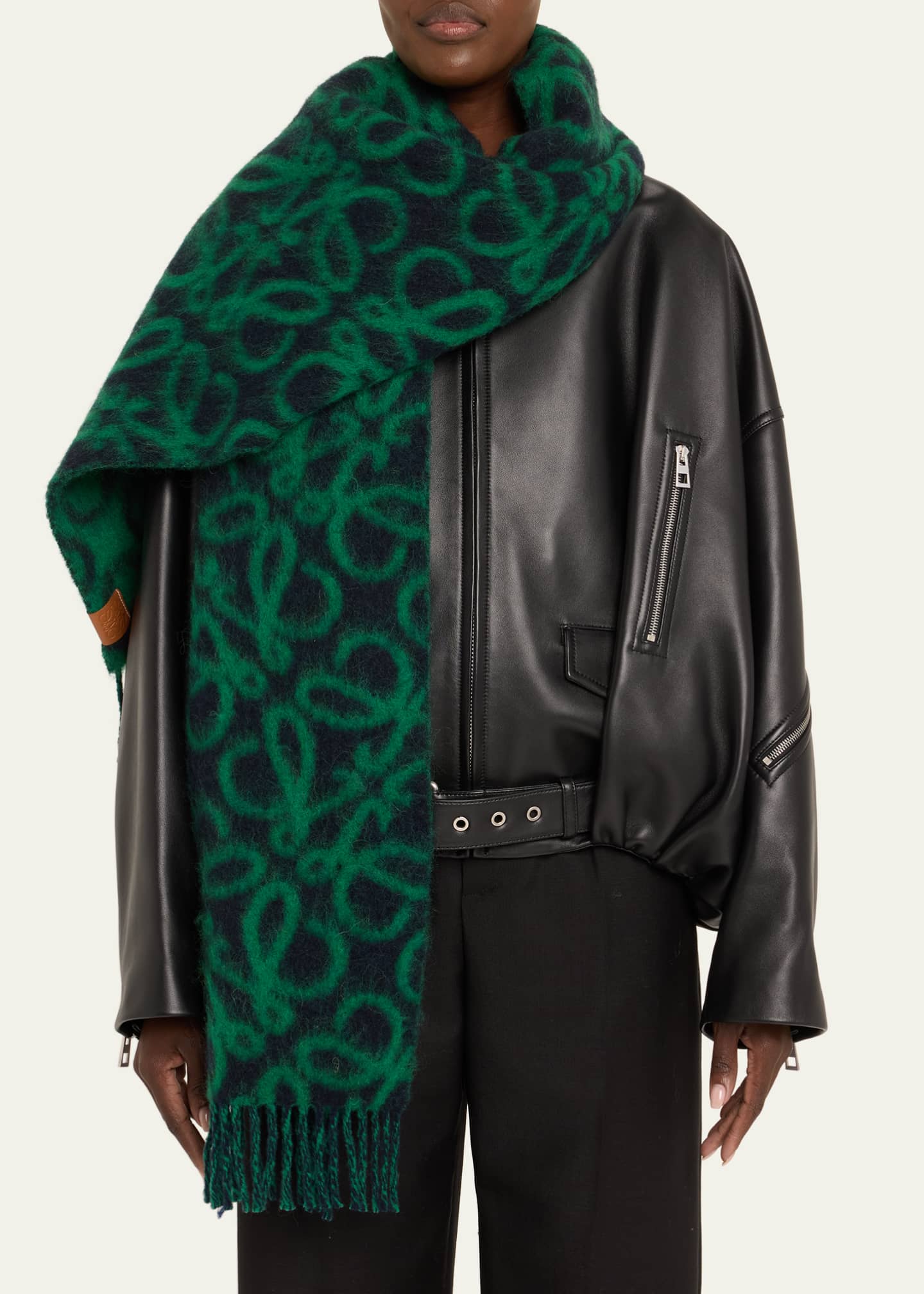 Loewe Anagram Wool-Blend Scarf Image 3 of 4