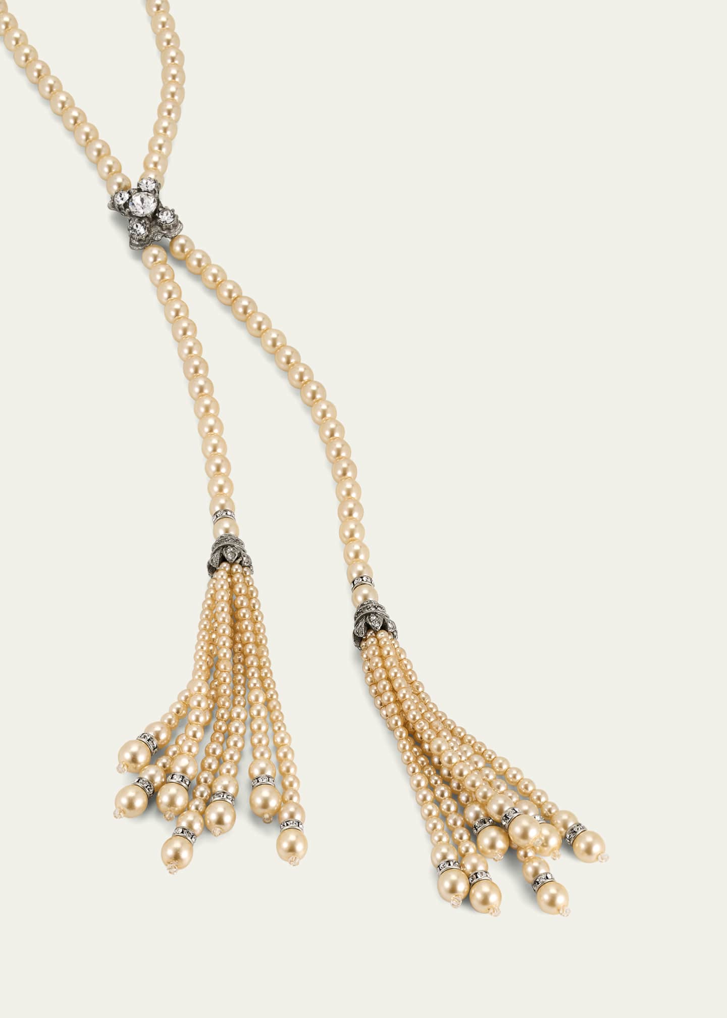 Ben-Amun Pearly Lariat with Two Tassels Image 3 of 4