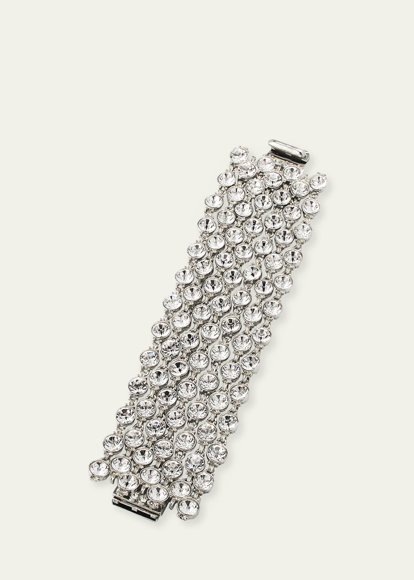 Ben-Amun Wide Silver Crystal Bracelet Image 3 of 4