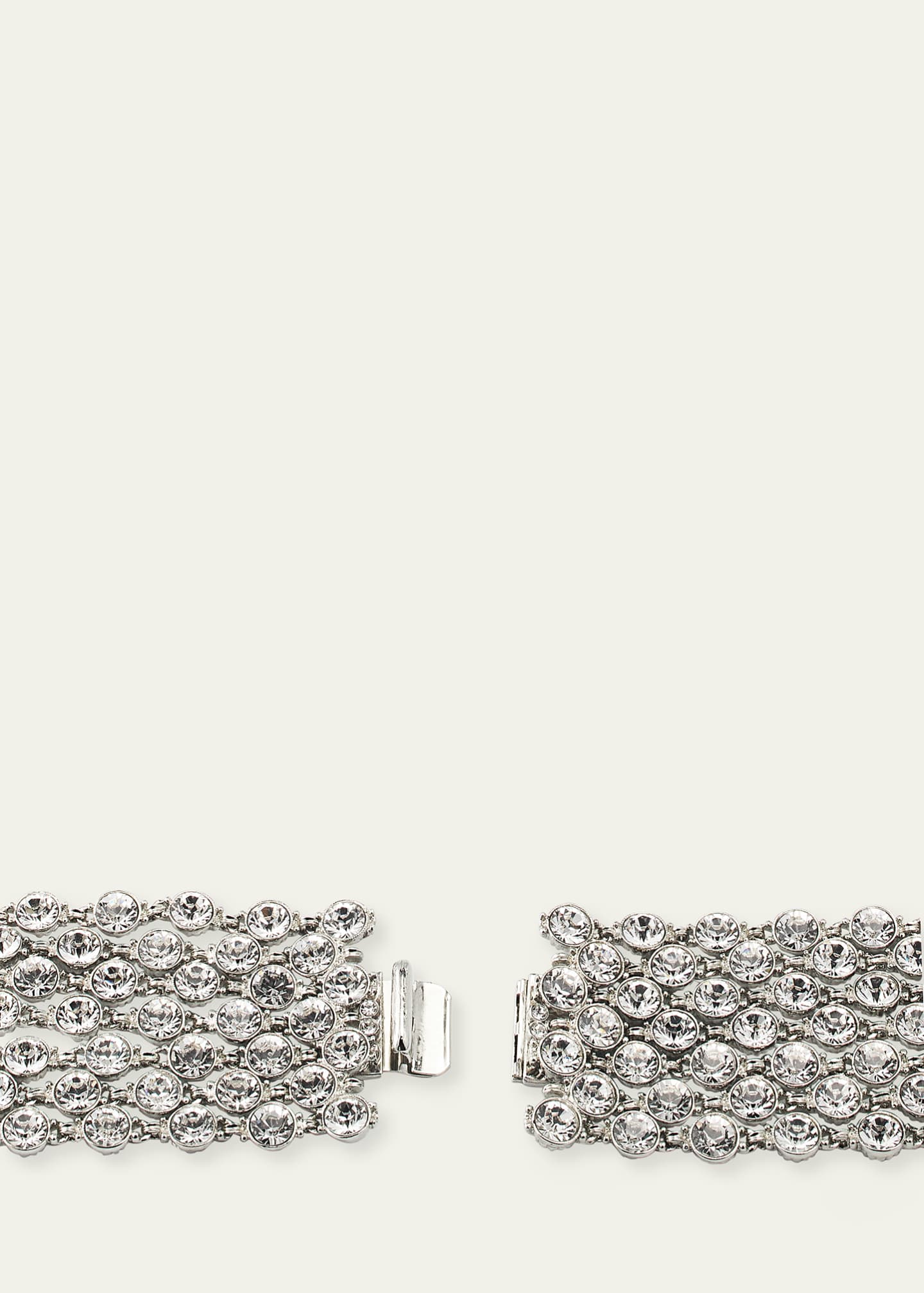 Ben-Amun Wide Silver Crystal Bracelet Image 4 of 4