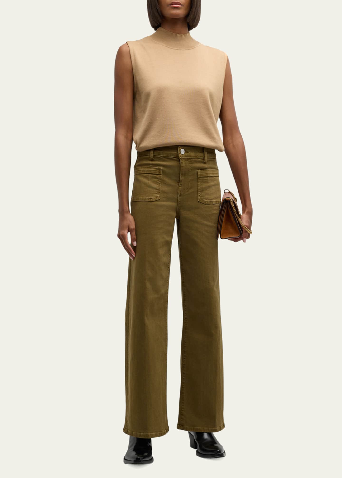 FRAME Le Slim Palazzo Bardot Pocket Jeans Image 2 of 3