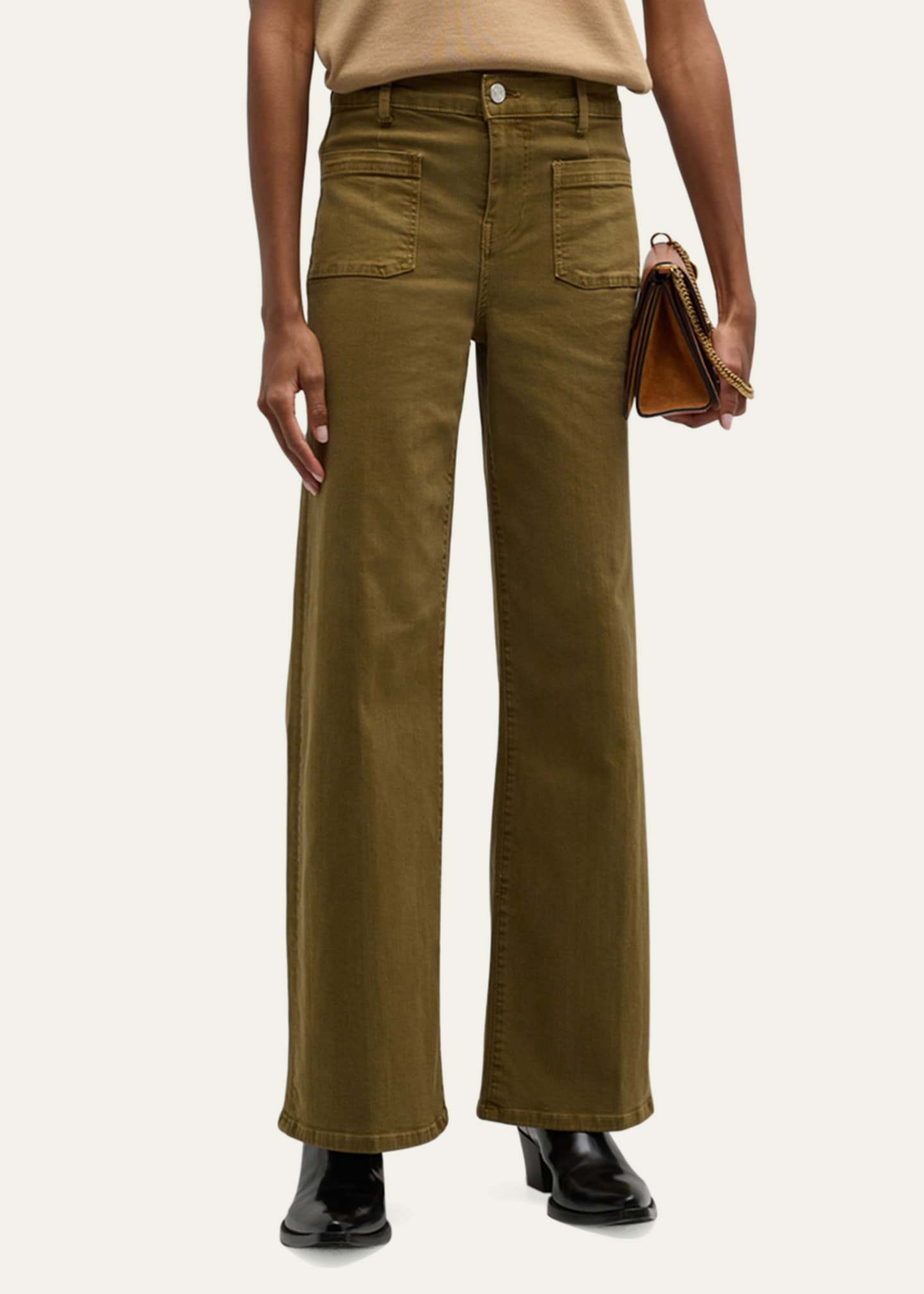FRAME Le Slim Palazzo Bardot Pocket Jeans Image 3 of 3
