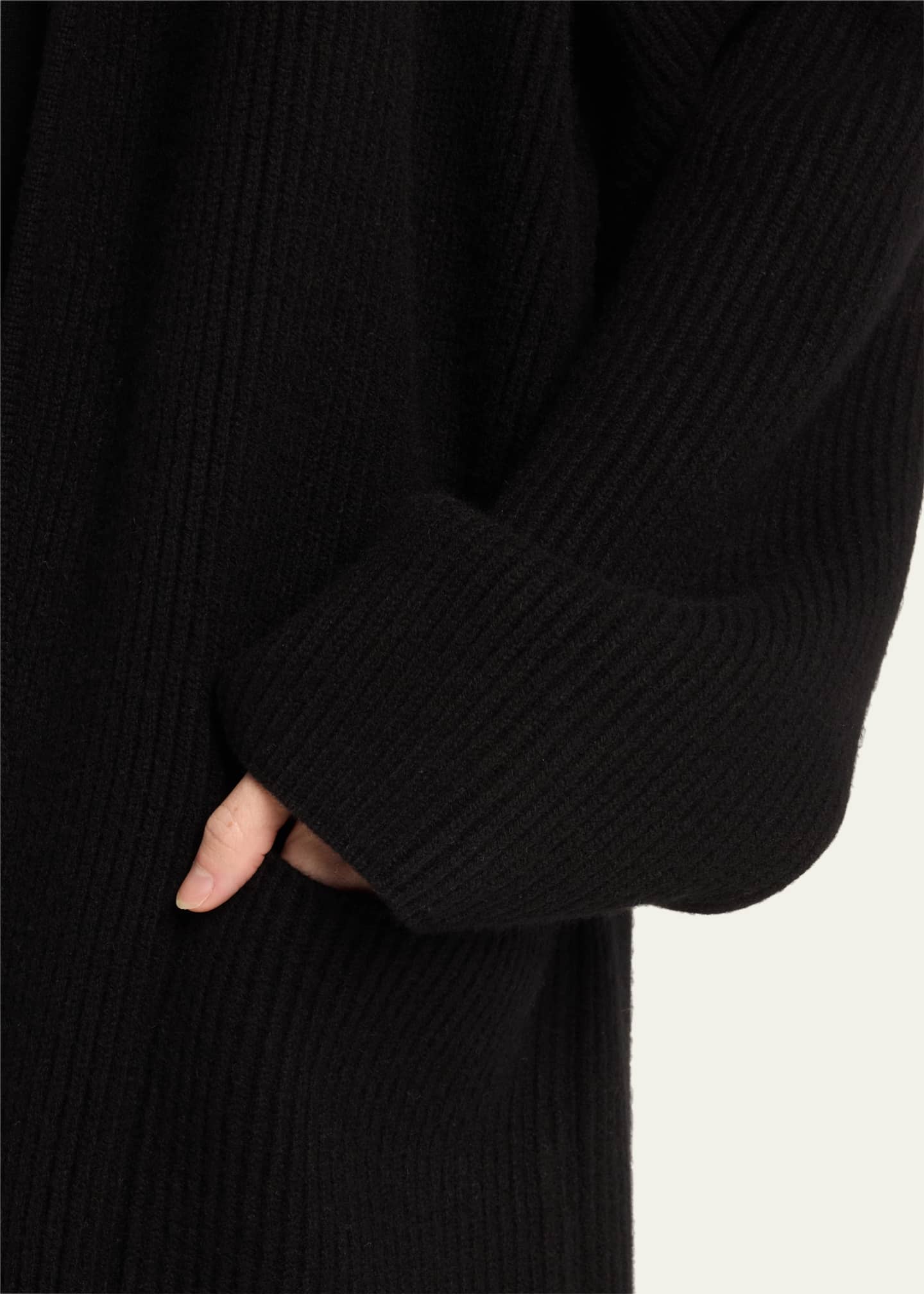 Wool ribbed knitted on sale coat
