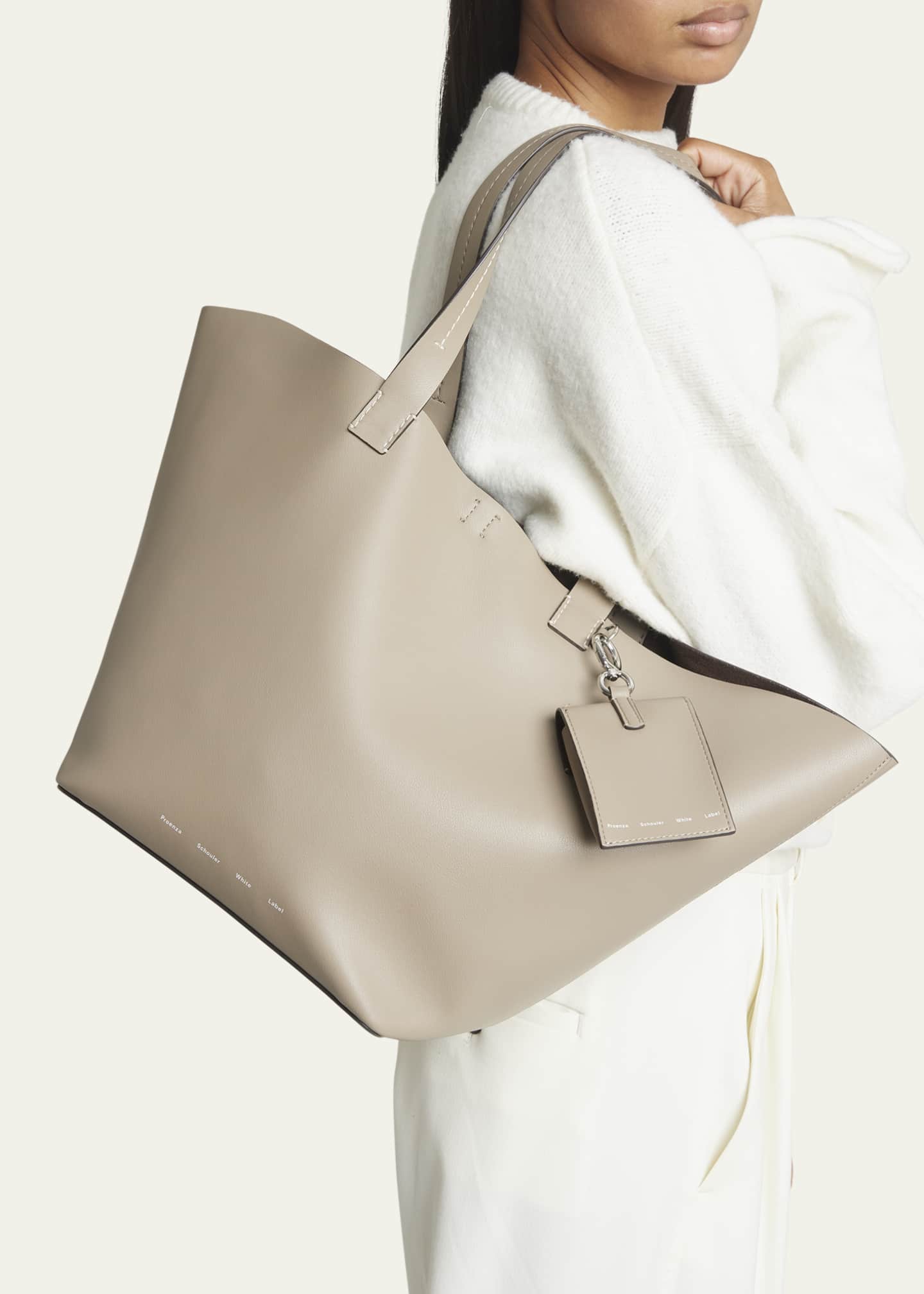 Large white leather tote store