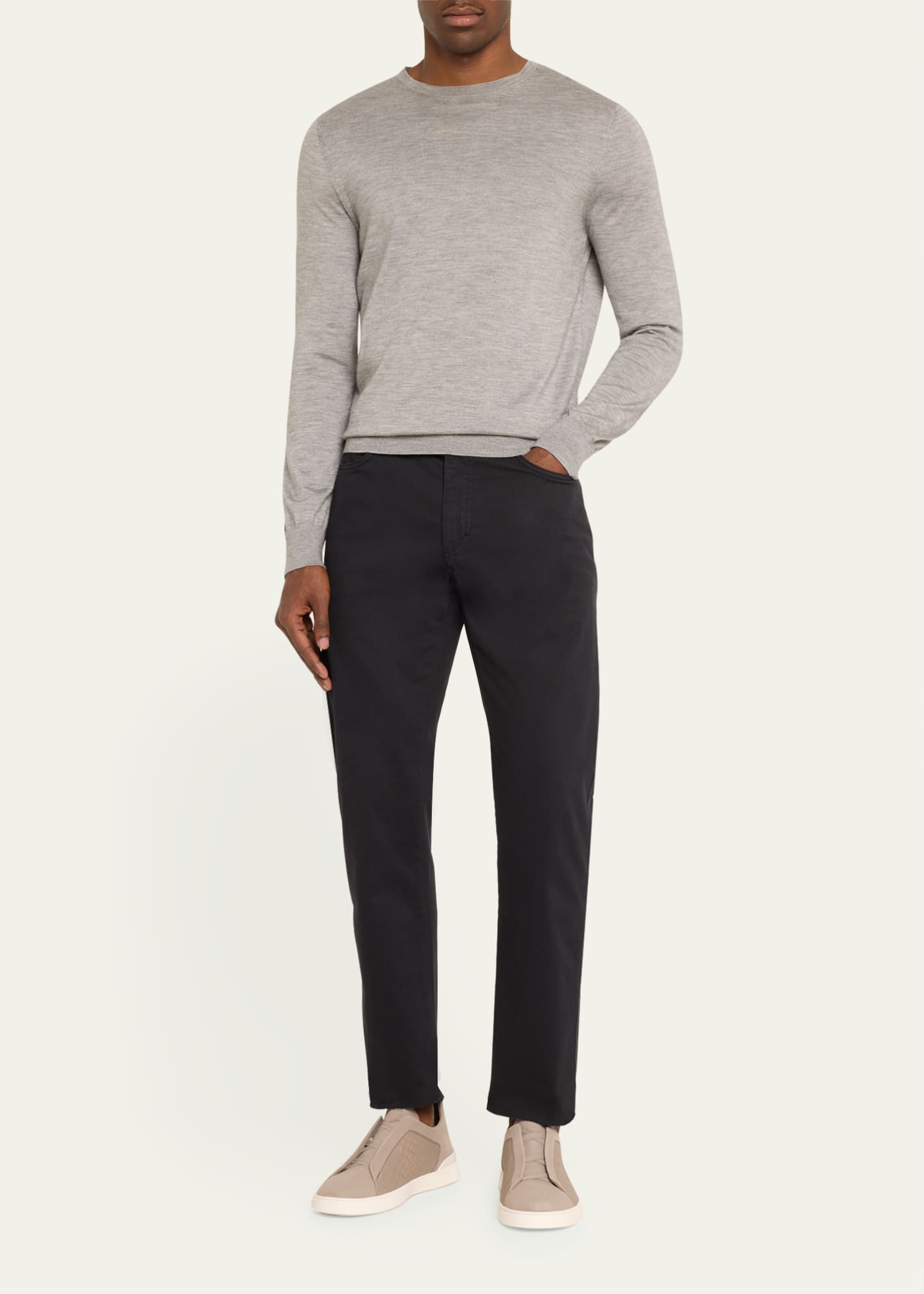 ZEGNA Men's Triple Stitch Alligator Low-Top Sneakers Image 3 of 5
