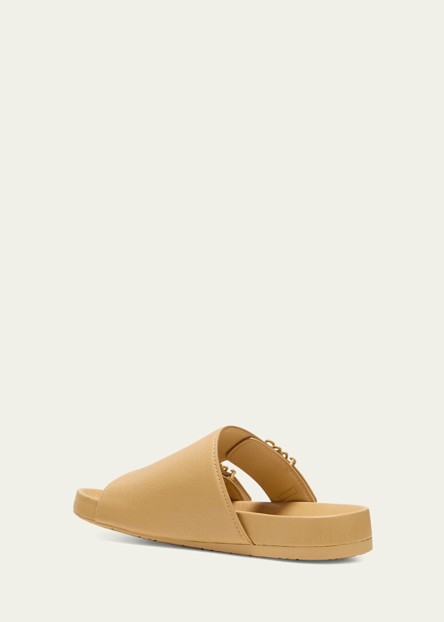 Ease Leather Dual-Buckle Slide Sandals