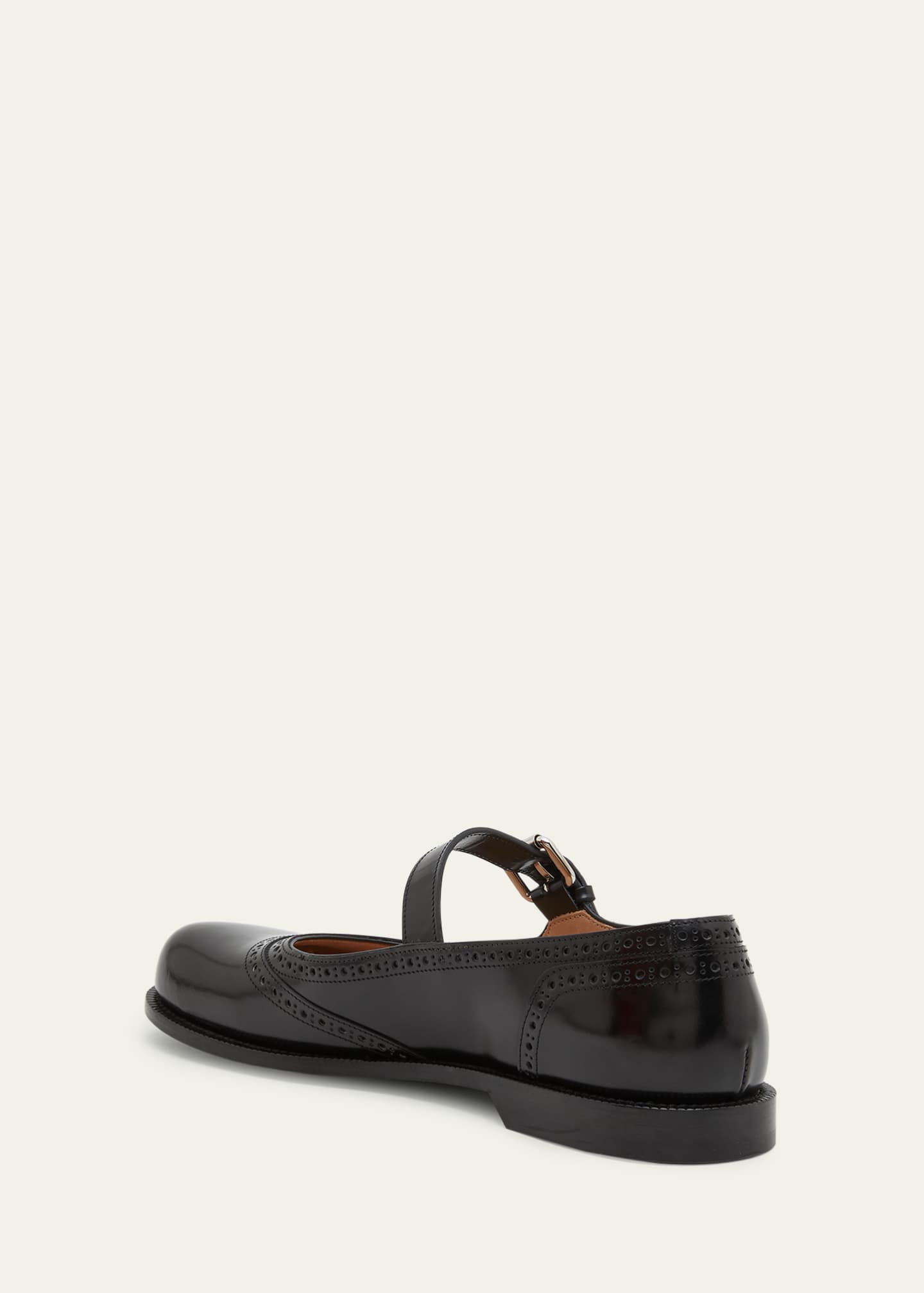 Loewe Mary Jane Campo Slippers in Brushed Calf Leather Black