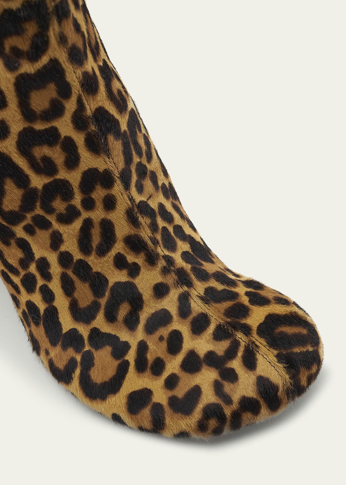 Leopard print calf hair booties cheap