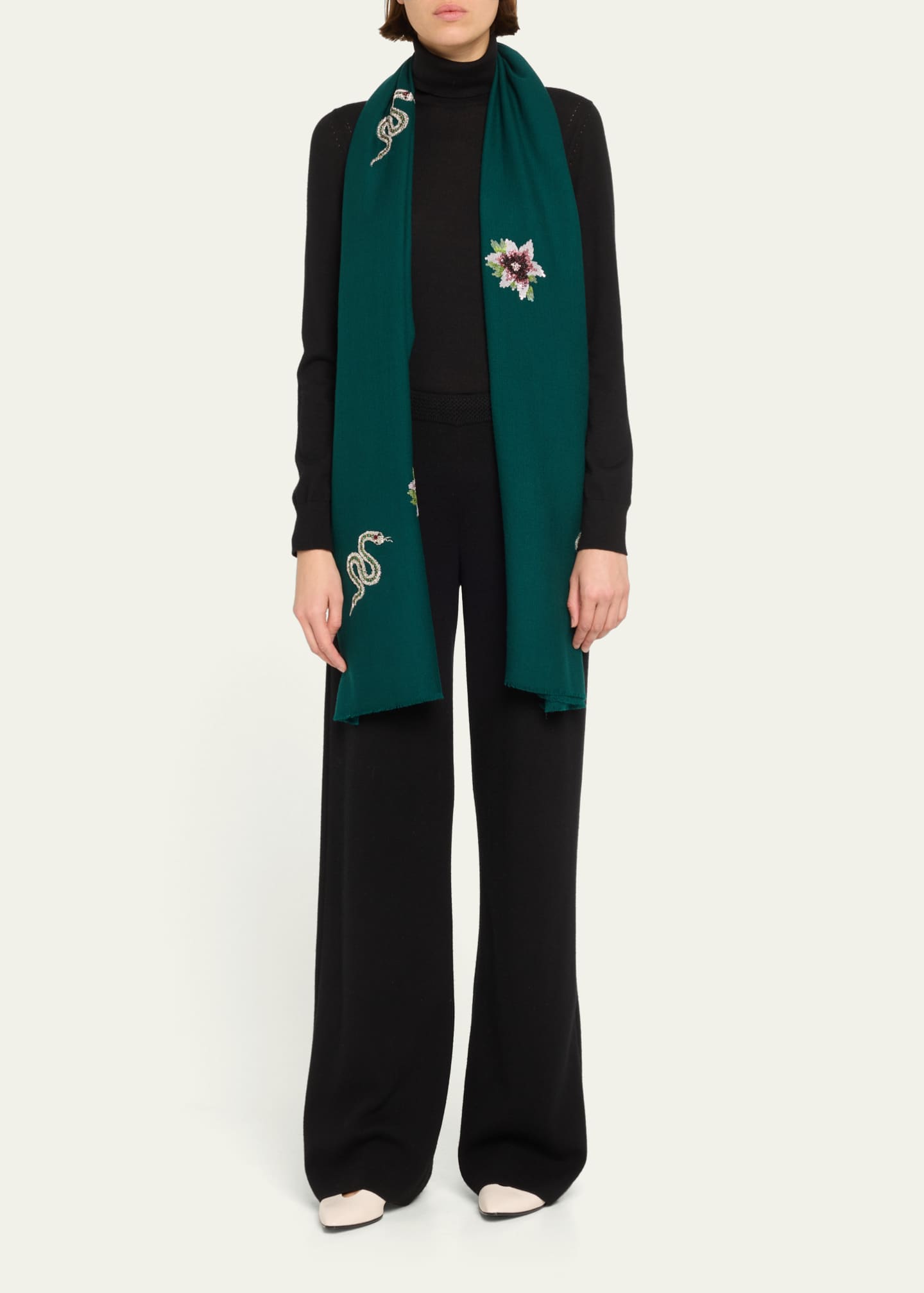 Janavi Asmodeus Beaded Merino Wool Scarf Image 2 of 4