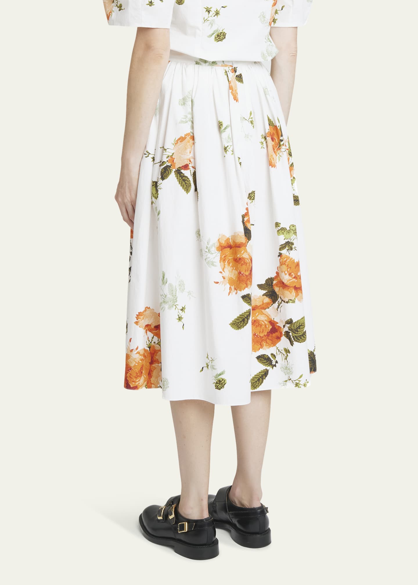 Floral midi ball skirt hot sale