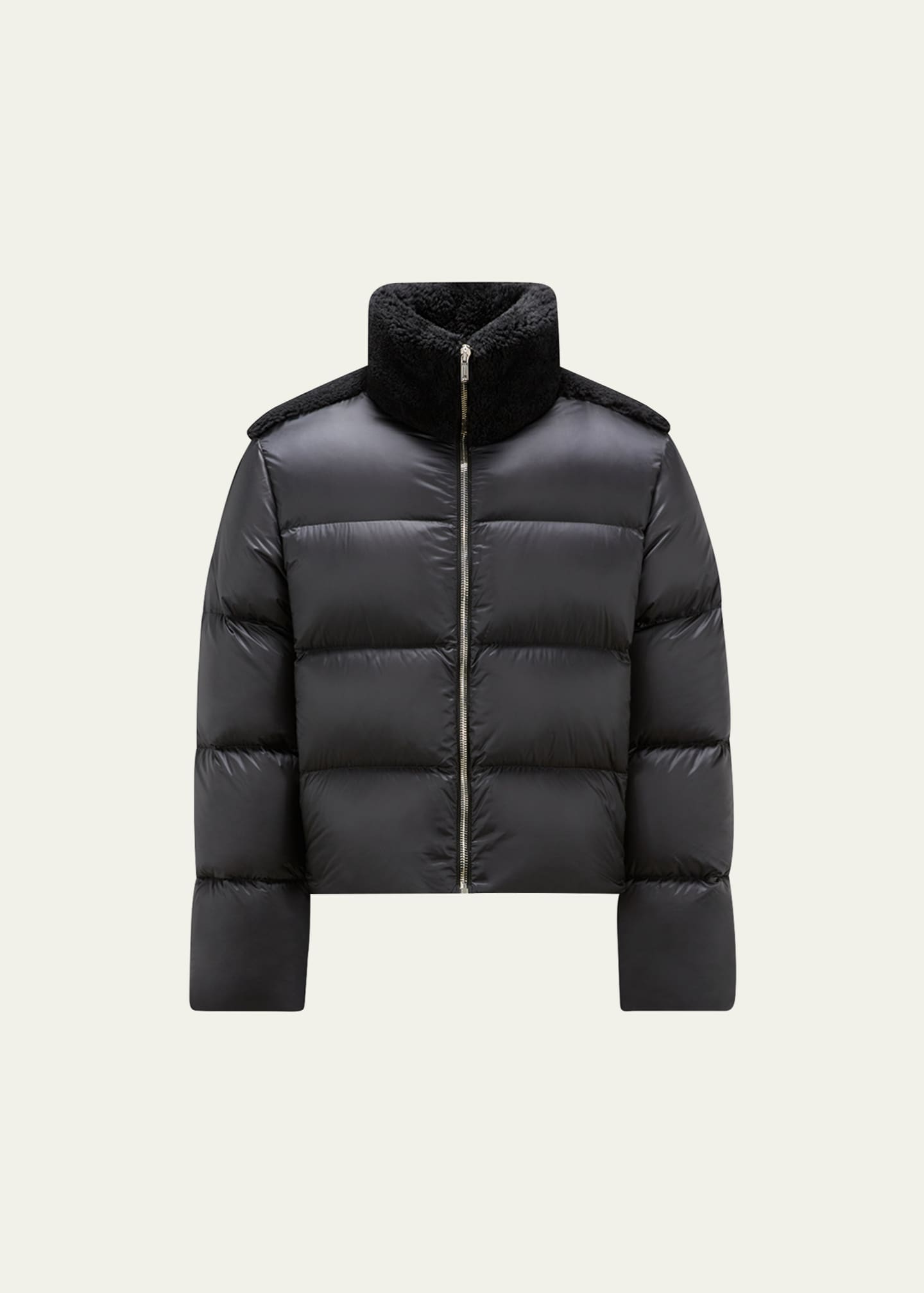 Moncler + Rick Owens x Moncler Men's Puffer Jacket with Shearling