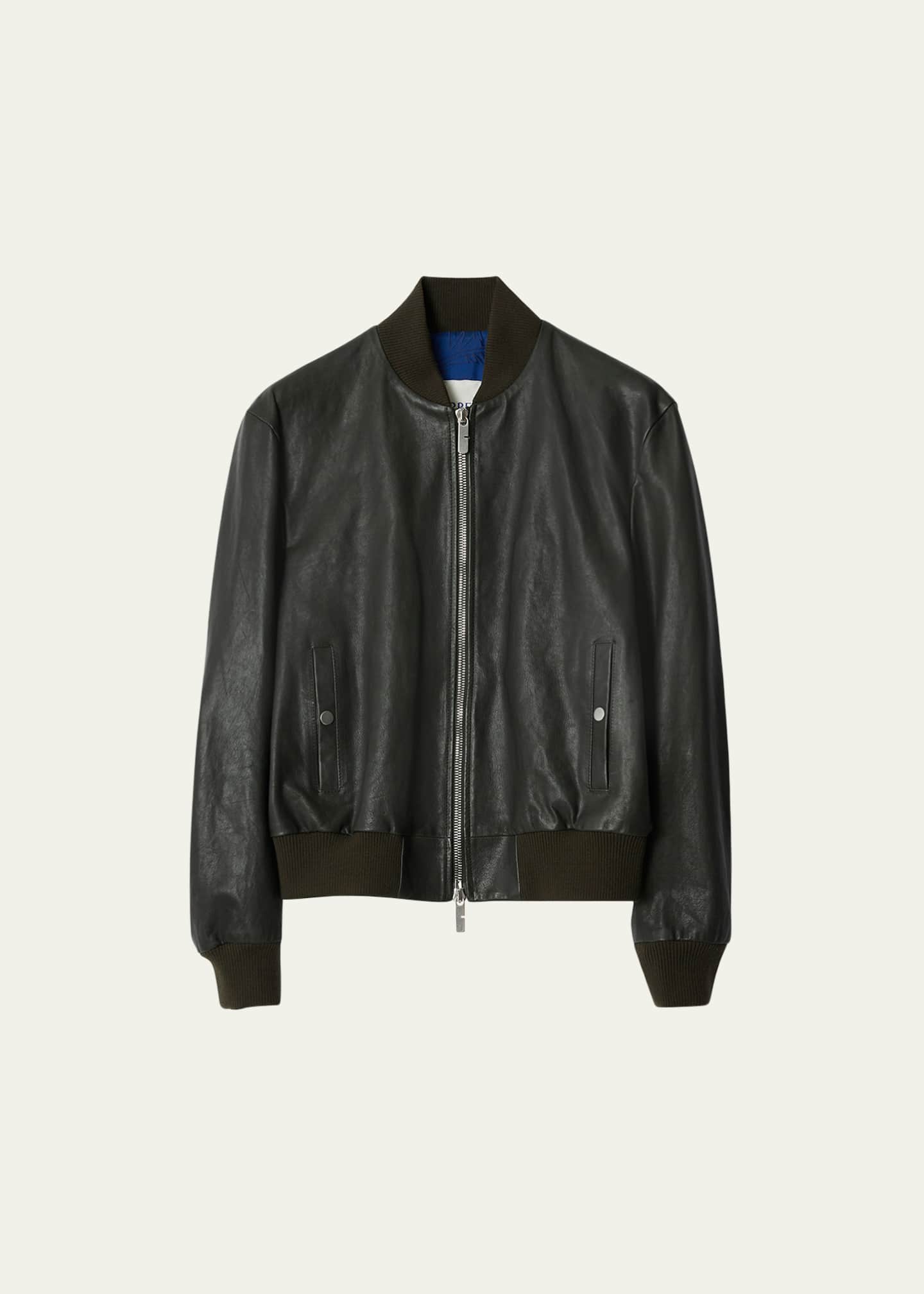 Burberry Men s Grained Leather Bomber Jacket Bergdorf Goodman