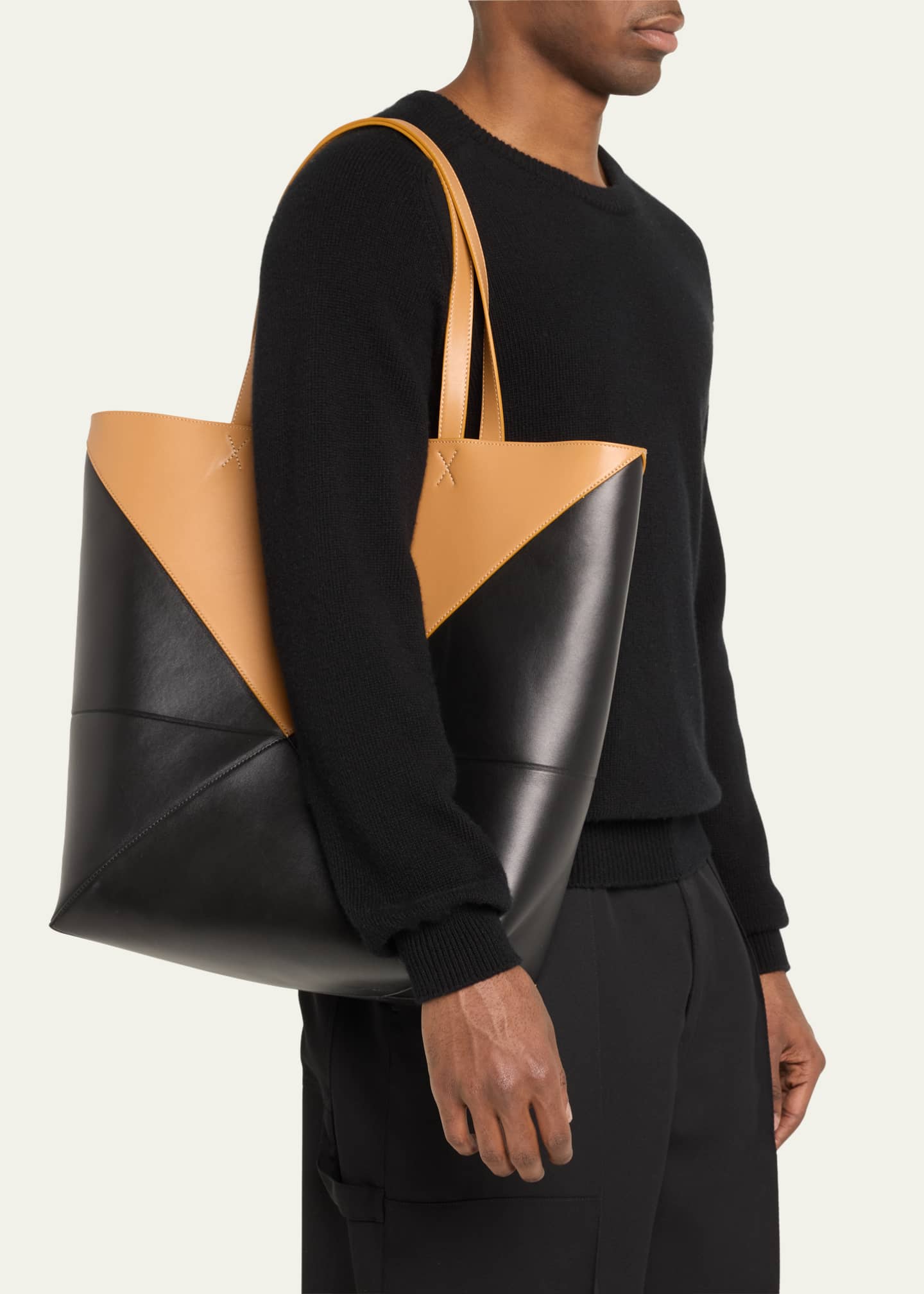 Loewe Men s Large Puzzle Fold Calfskin Tote Bag Bergdorf Goodman