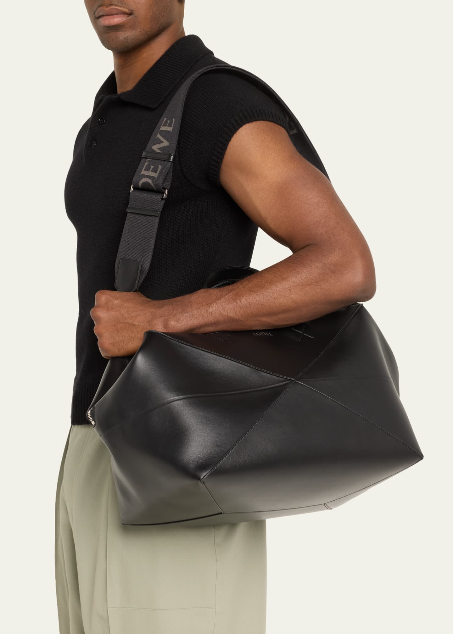 Loewe Men's Puzzle Fold Leather Duffle Bag Image 2 of 5