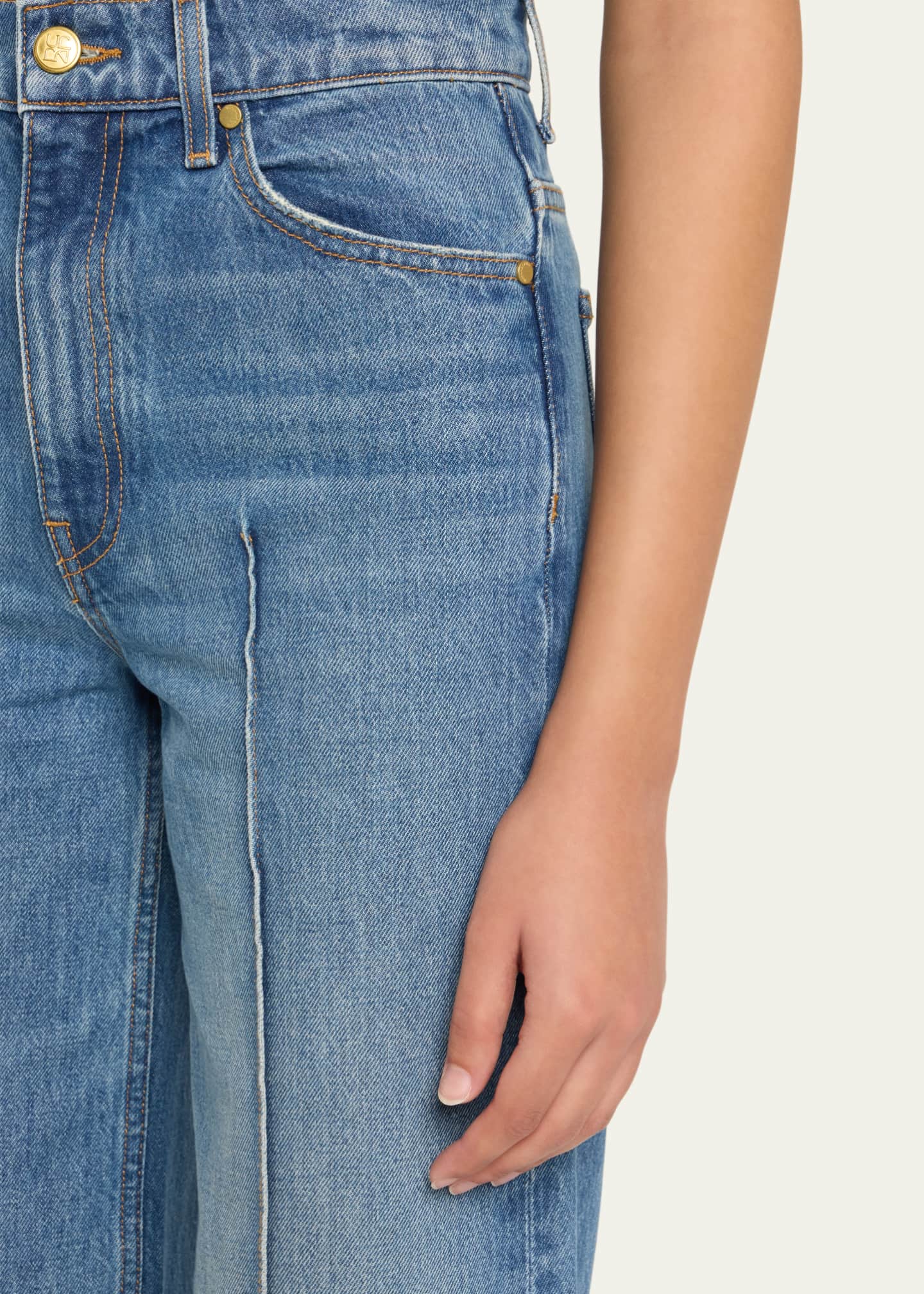 Ulla Johnson The Genevieve Pintuck Wide-Leg Denim Jeans Image 5 of 5