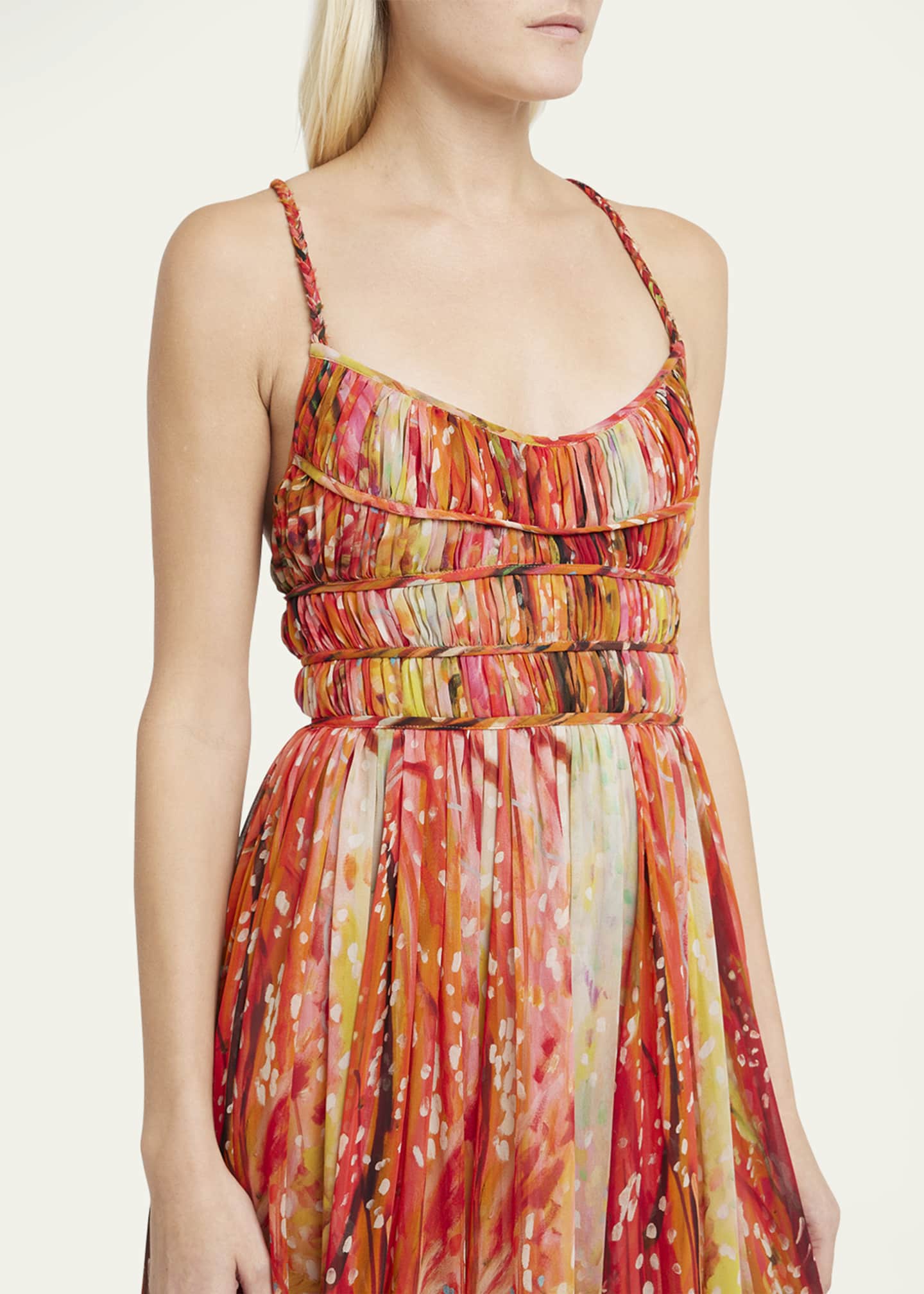 Ulla Johnson Rosie Multicolor Silk Tiered Cross-Back Gown Image 5 of 5