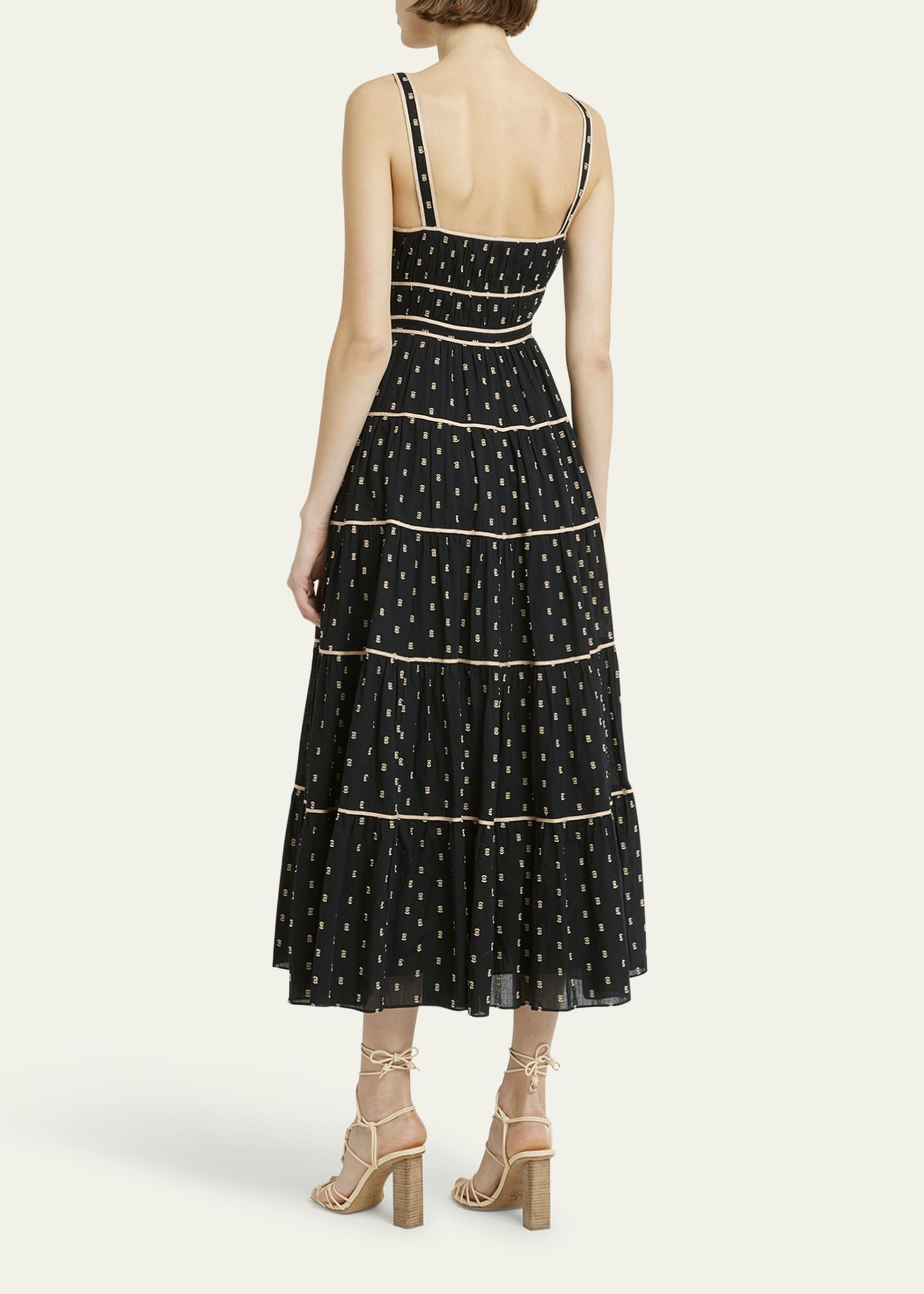 Ulla Johnson Clemente Tiered Fil Coup Sleeveless Midi Dress