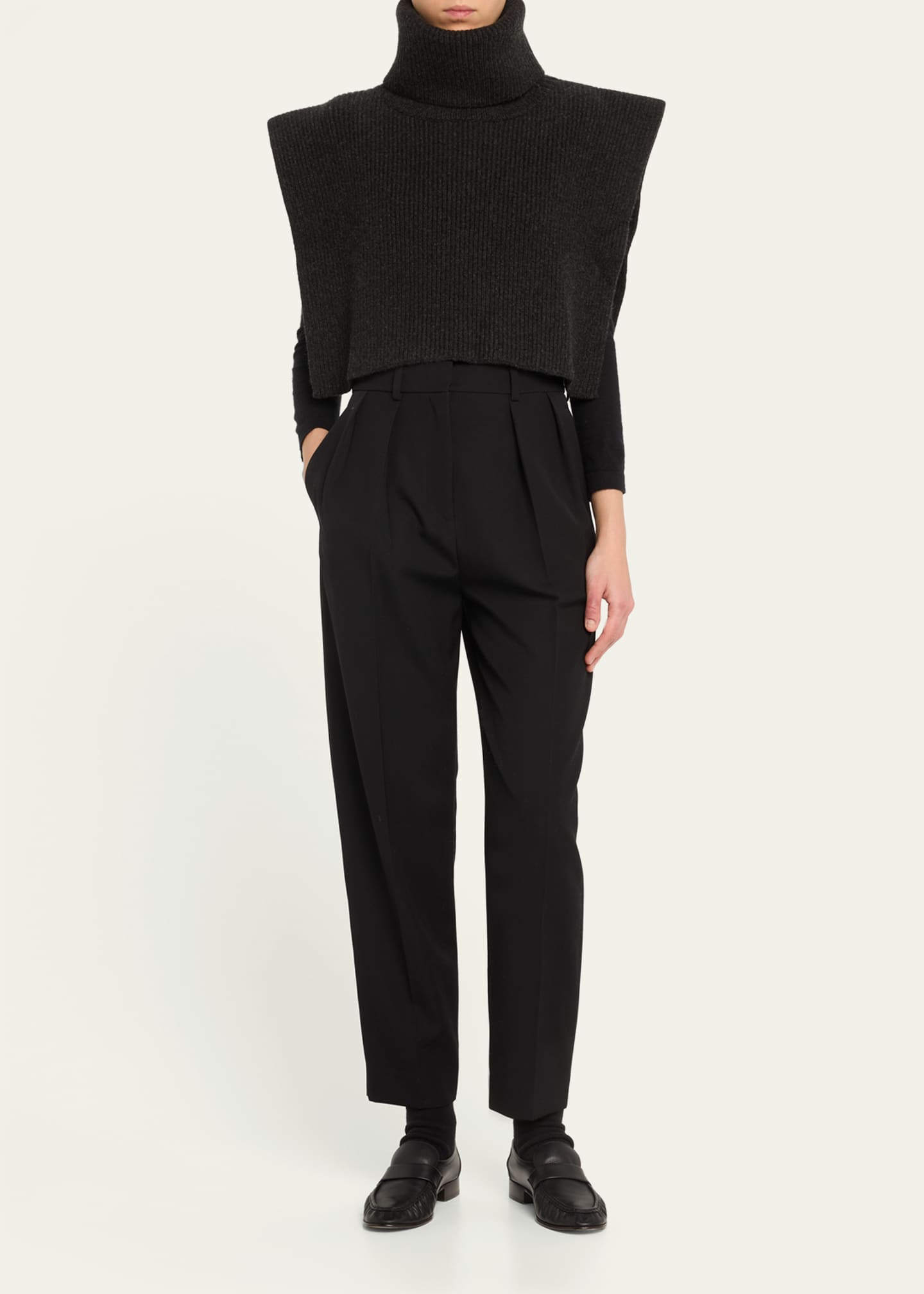 THE ROW Emmit Turtleneck Scarf Cashmere Collar Image 2 of 5