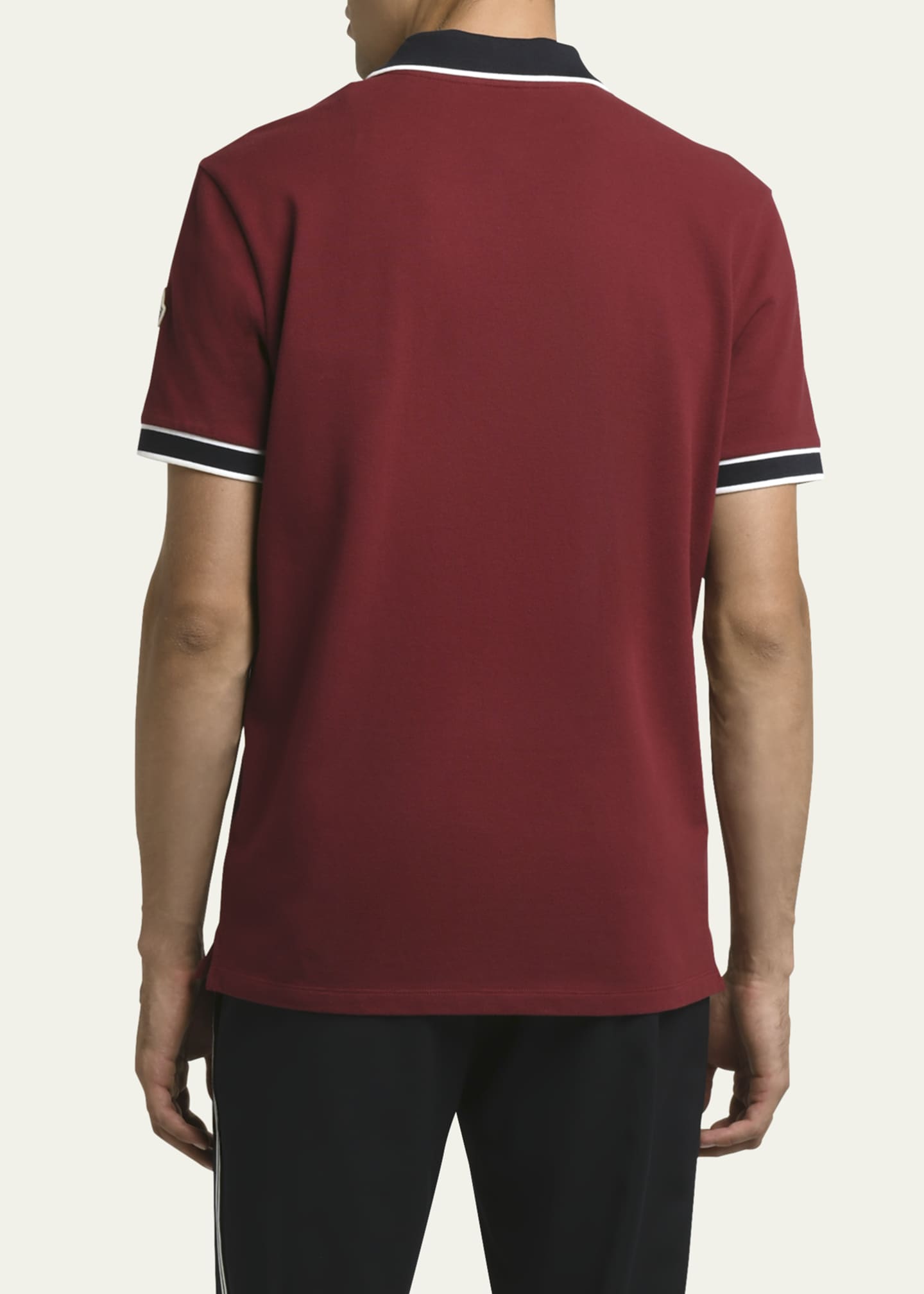 Moncler Men's Contrast-Trim Polo Shirt Image 3 of 5
