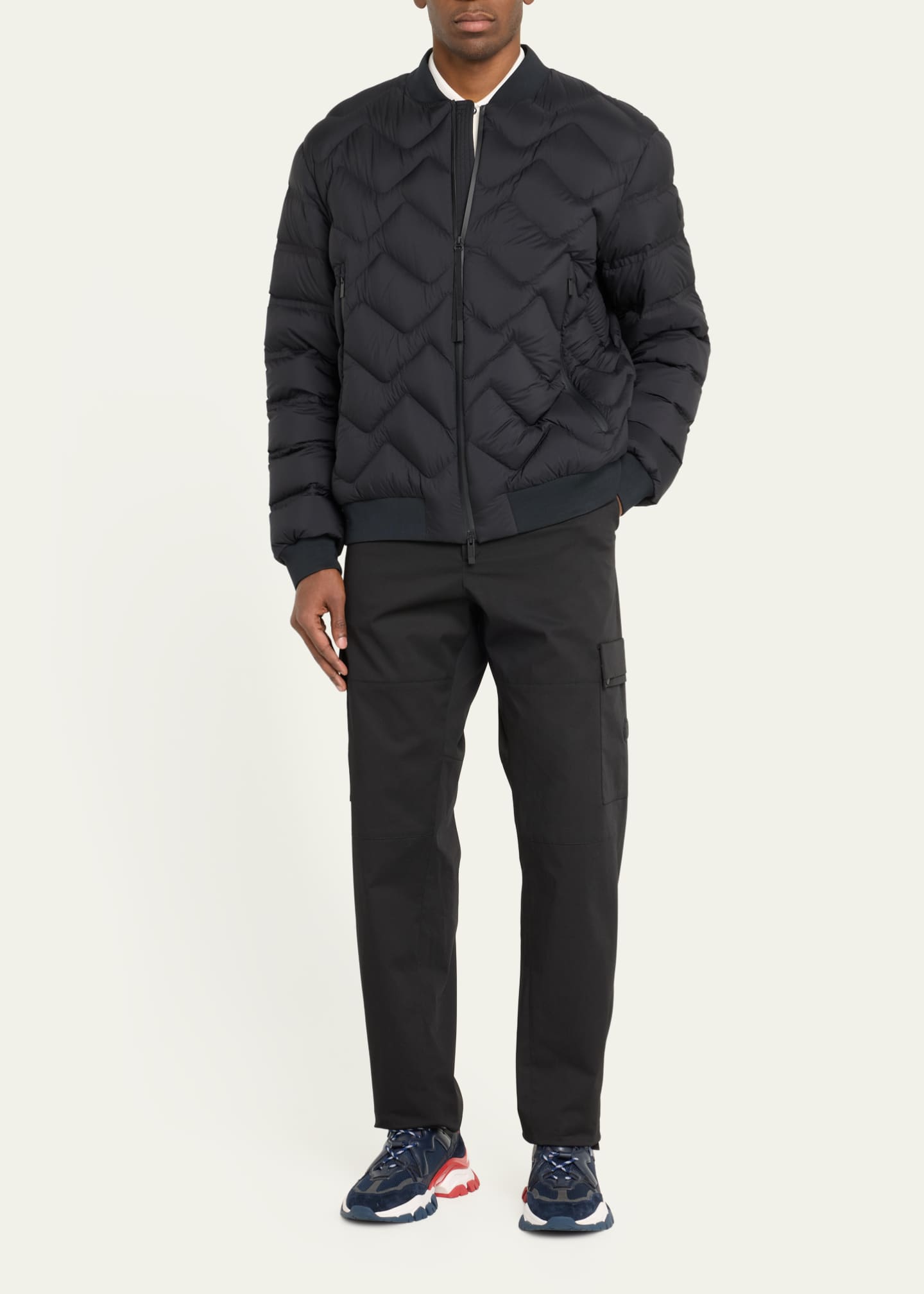 Moncler quilted bomber jacket clearance