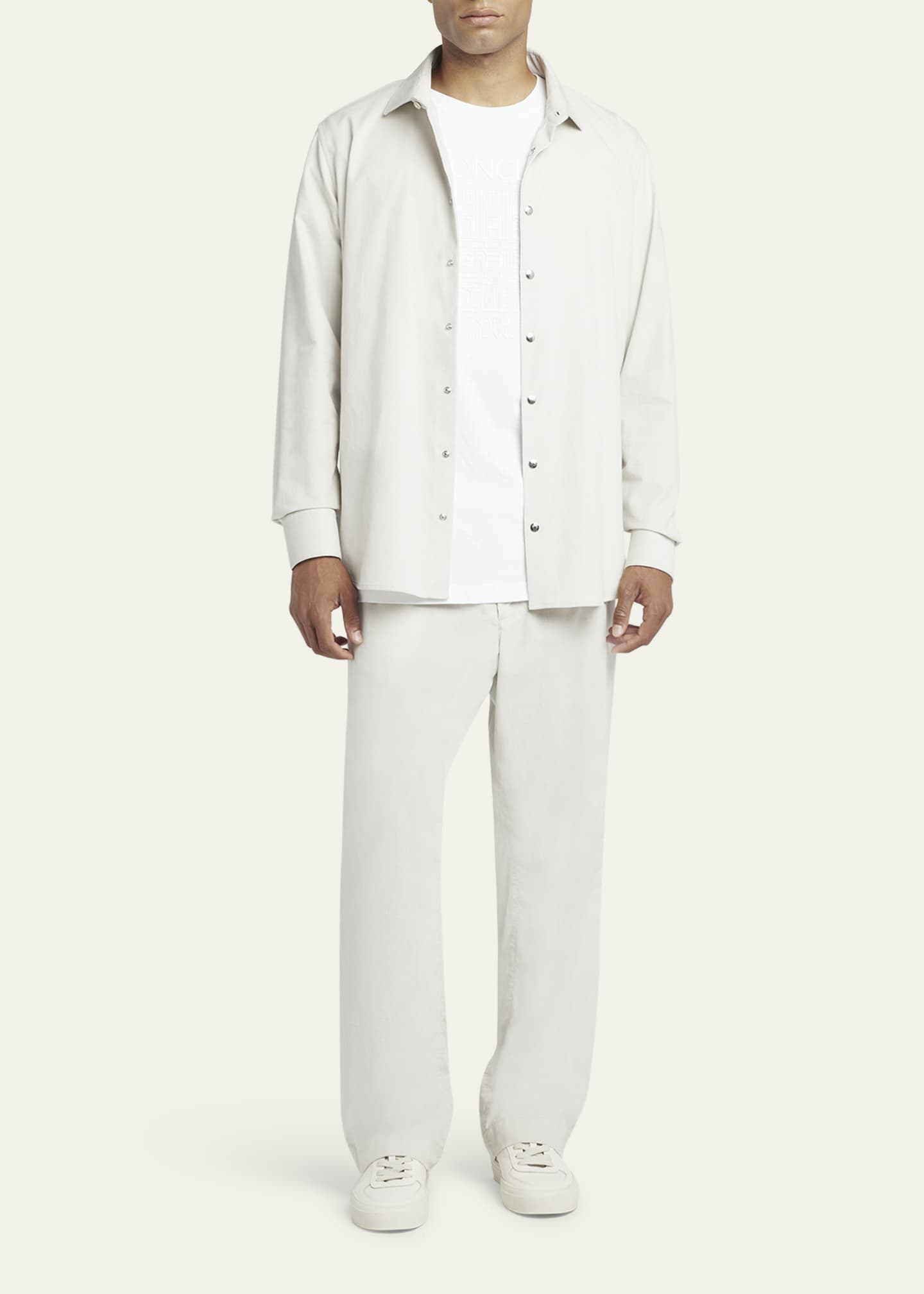 Moncler Men's Corduroy Embossed Logo Shirt Image 2 of 5
