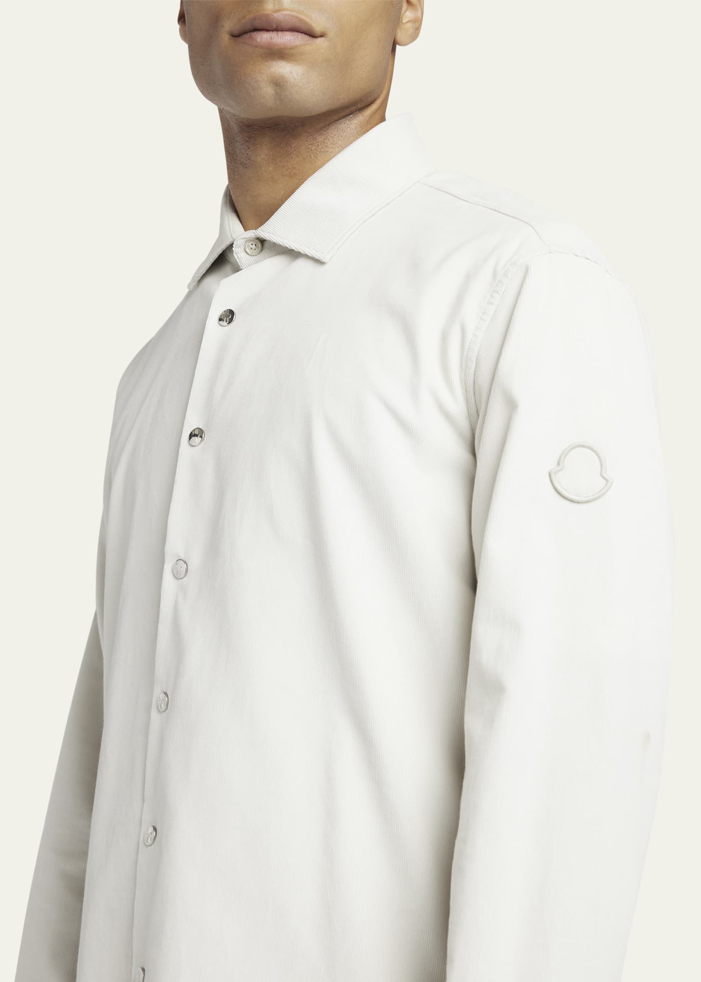 Moncler Men's Corduroy Embossed Logo Shirt Image 5 of 5